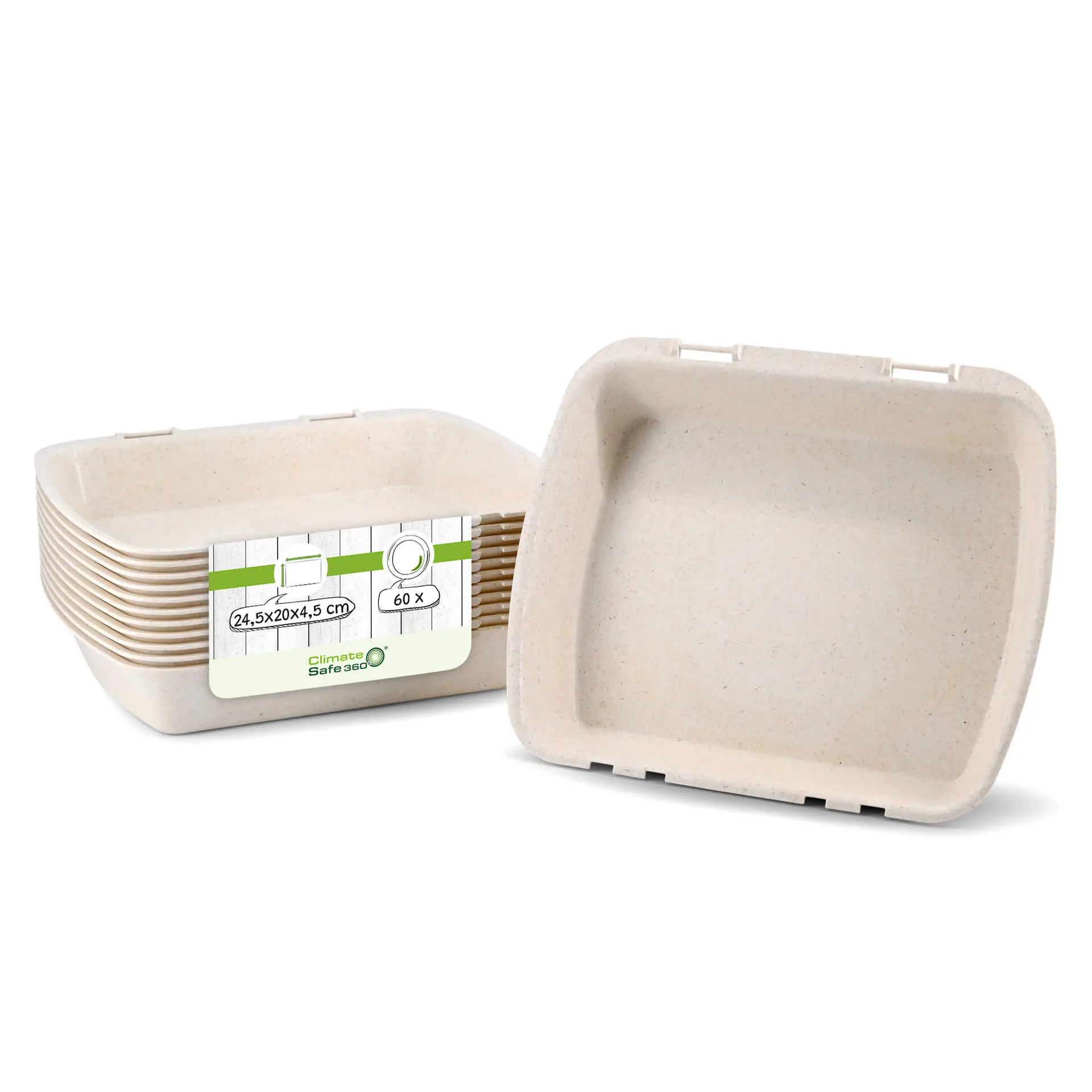 | 2 VOOR 1 | Herbruikbare menubakjes merways-Box, crème-wit, 24,5 x 20 x 4,5 cm, HP4