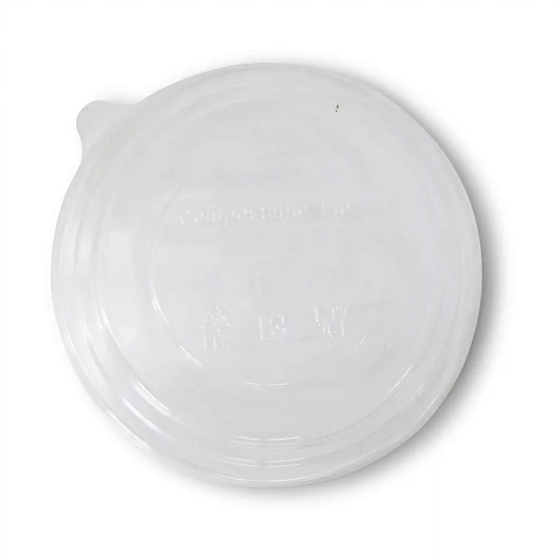 Transparante PLA-deksel met een diameter van 150 mm en een hoogte van 20 mm.
