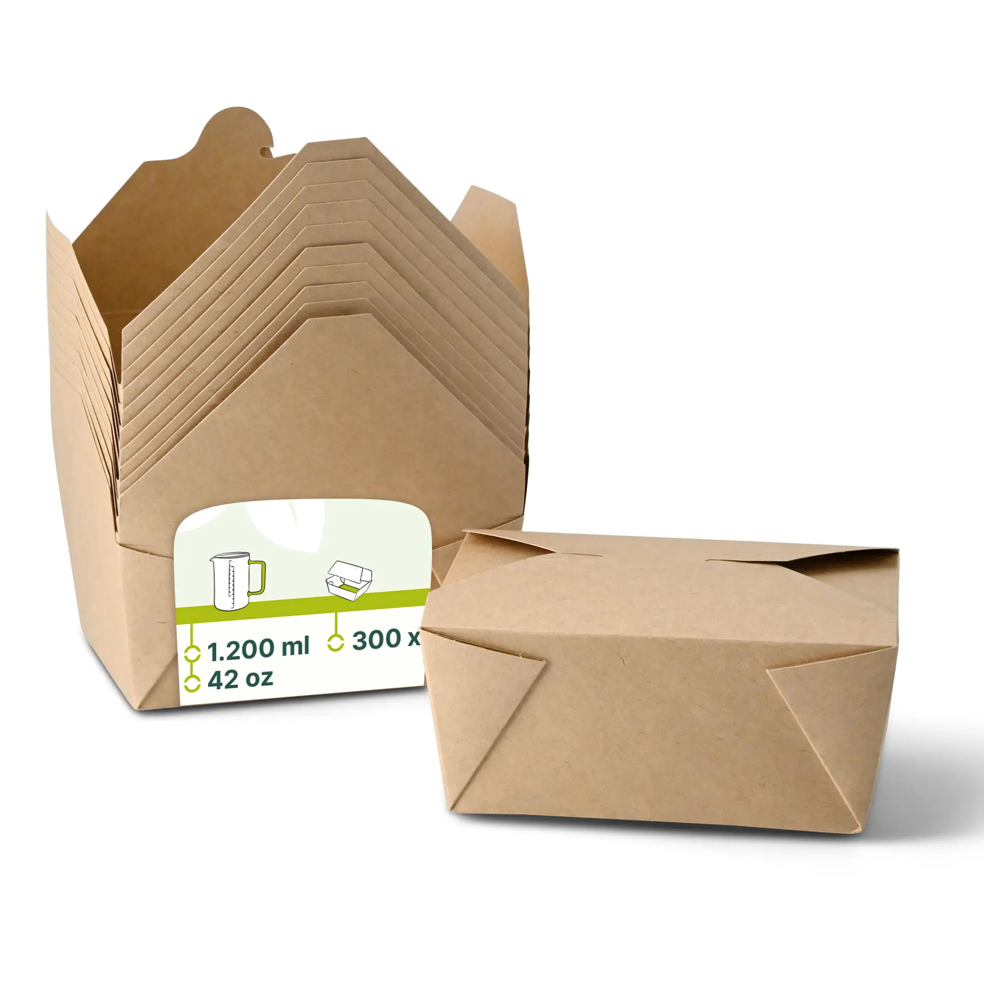 Take-away dozen (gecoat) 1200 ml, bruin