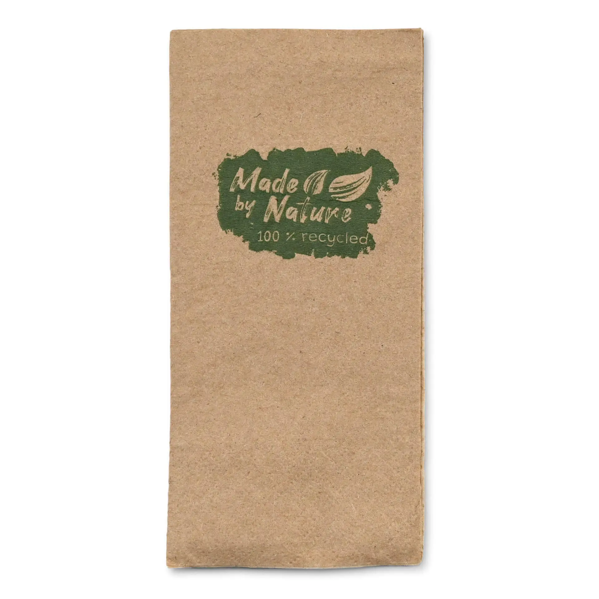 Servetten van gerecycled papier 32,5 x 32,5 cm, 2-laags, 1/8 vouw, ongebleekt, "Made by Nature" dse028121-servietten-aus-recyceltem-papier-325-x-325-cm-2-lagig-18-falz-ungebleicht-made-by-nature-1