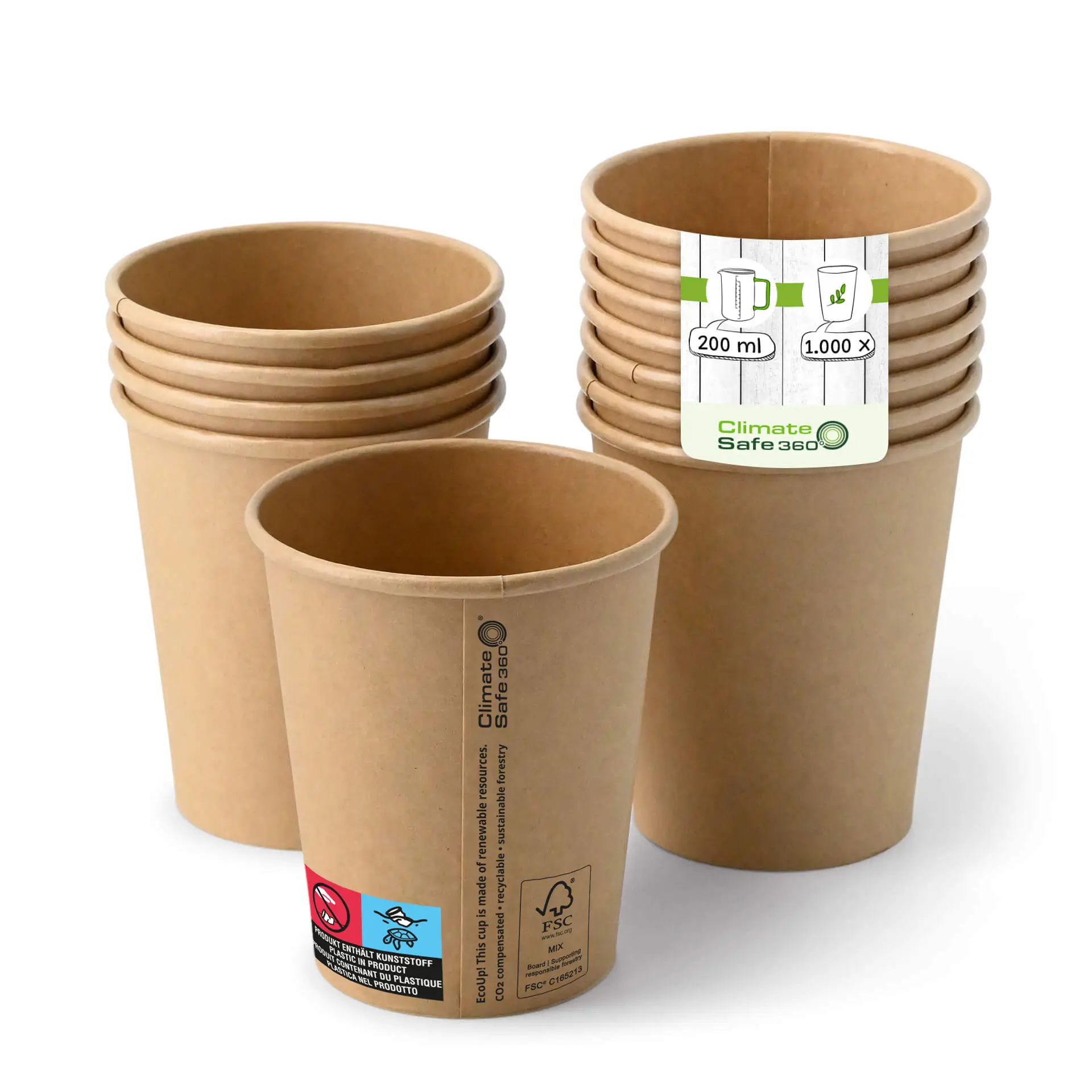Kartonnen bekers (gecoat) 200 ml / 8 oz, Ø 80 mm, bruin con10010-01-0-pappbecher-beschichtet-200-ml-8-oz-80-mm-braun