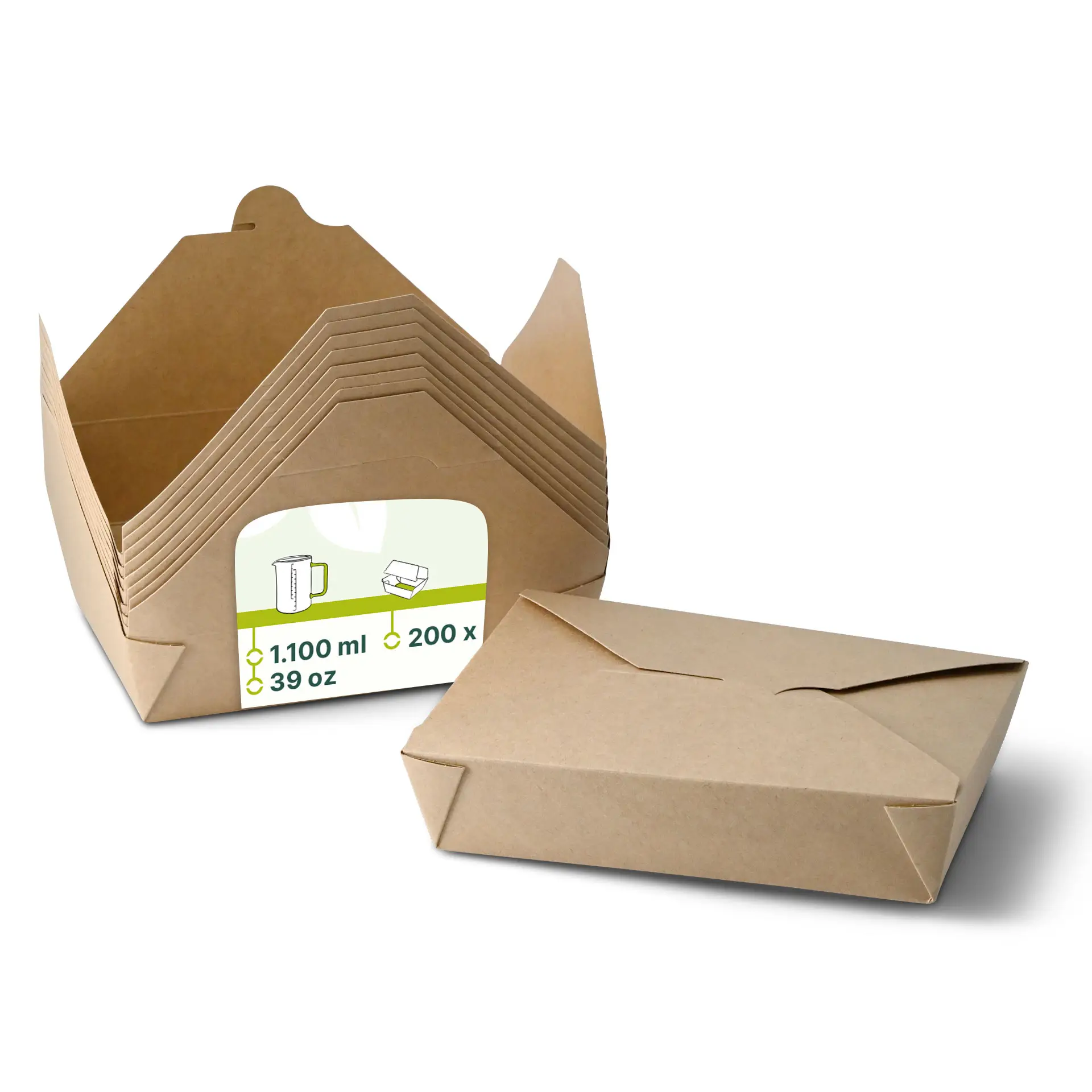 Take-away dozen (gecoat) 1100 ml, bruin