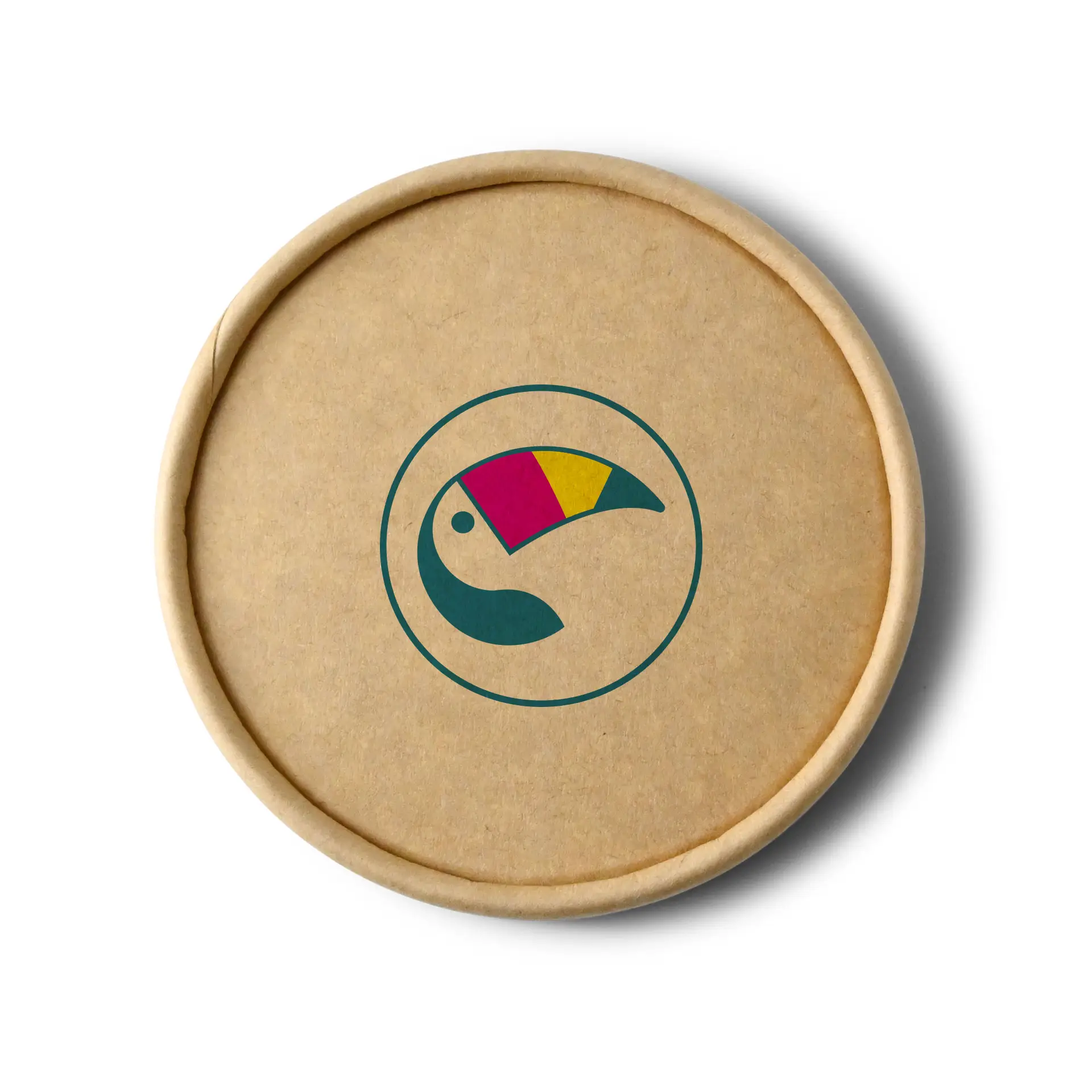 Bedrukte deksels voor ijsbekers, ⌀ 75 mm, bruin, PLA-coating