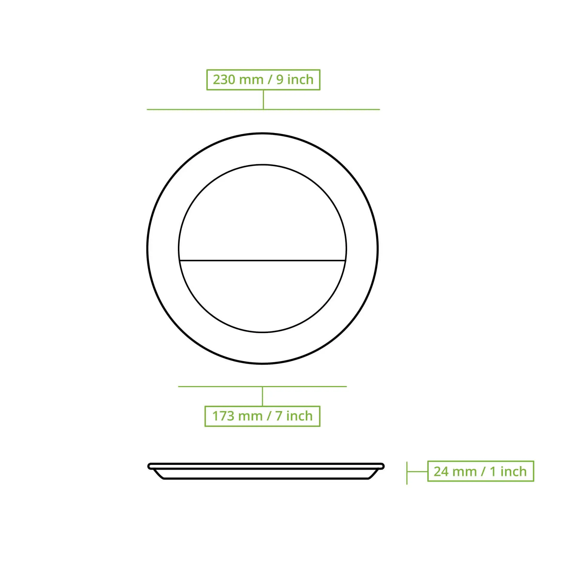 Suikerriet menubord Ø 22 cm, 2 vakken, rond Suikerriet menubord Ø 22 cm, 2 vakken, rond