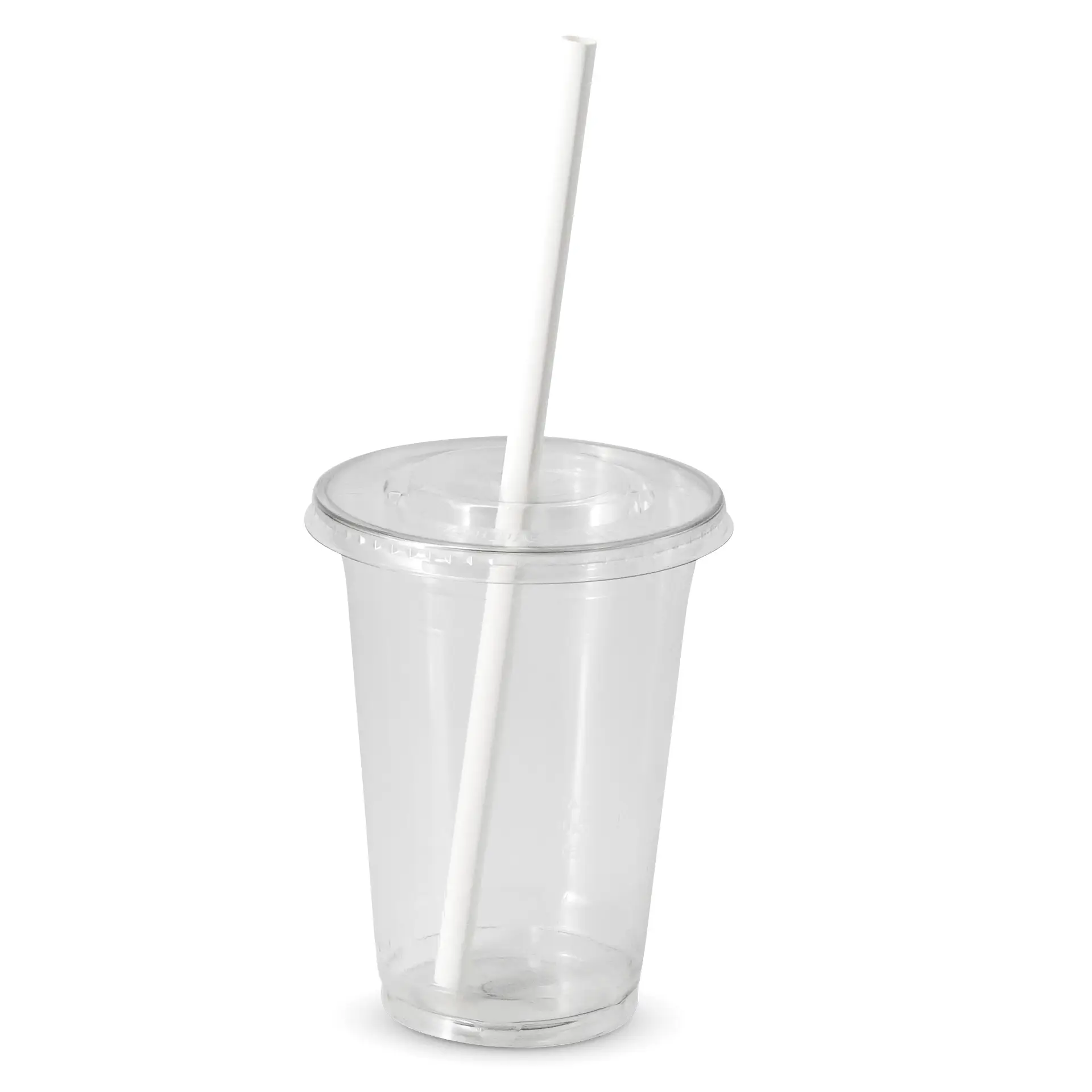 Jumbo papieren rietje 23 cm, Ø 0,8 cm, wit, verticaal gerold