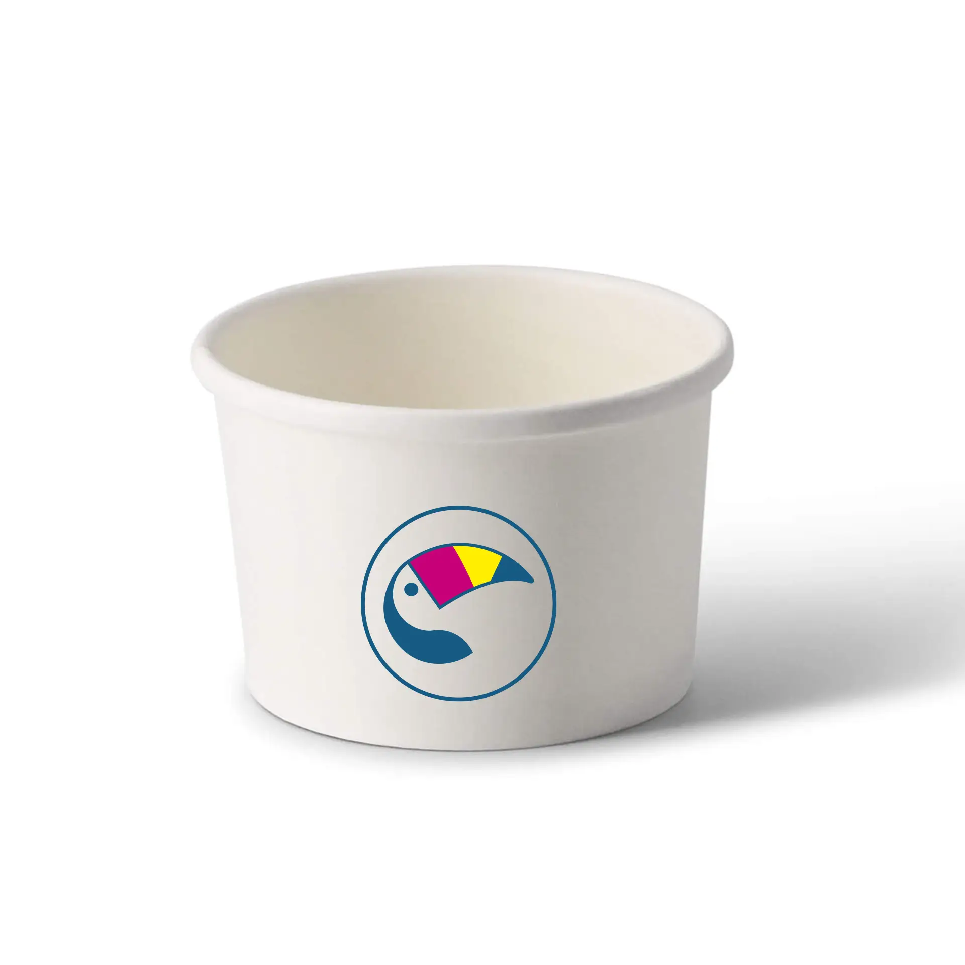 Soepbeker to go bedrukken, wit, 200 ml, Ø 90 mm, PE-gecoat