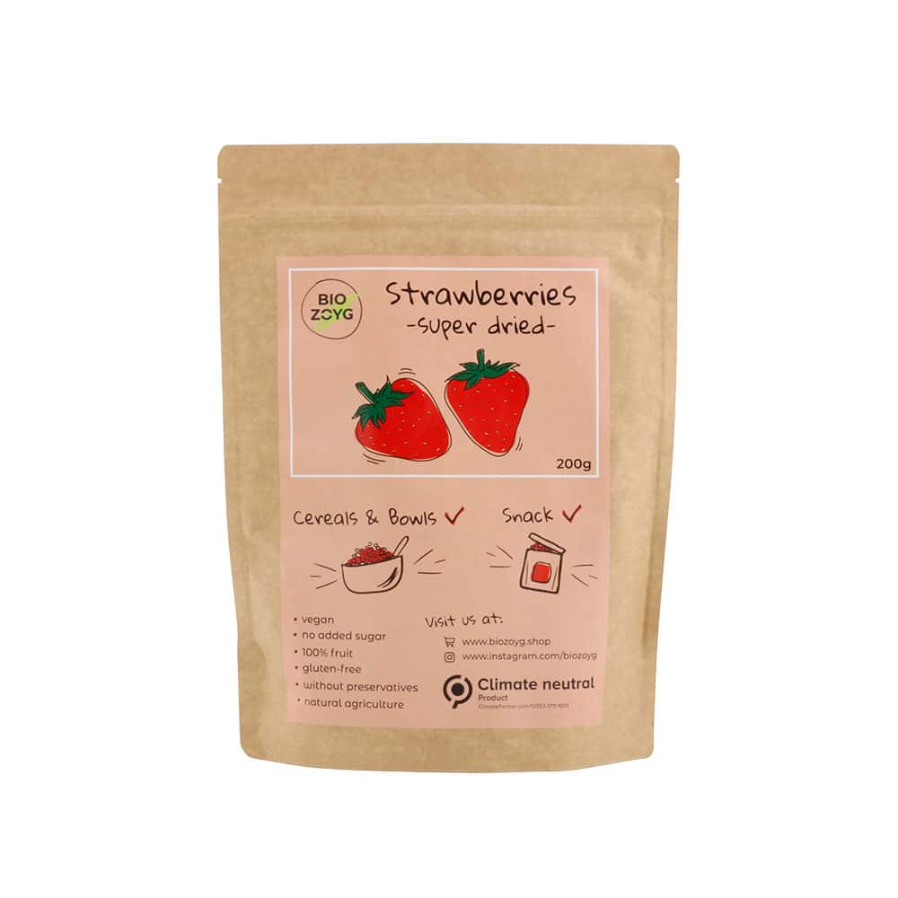 Trockenfrüchte Erdbeeren 200 g, knackig, vakuumgetrocknet