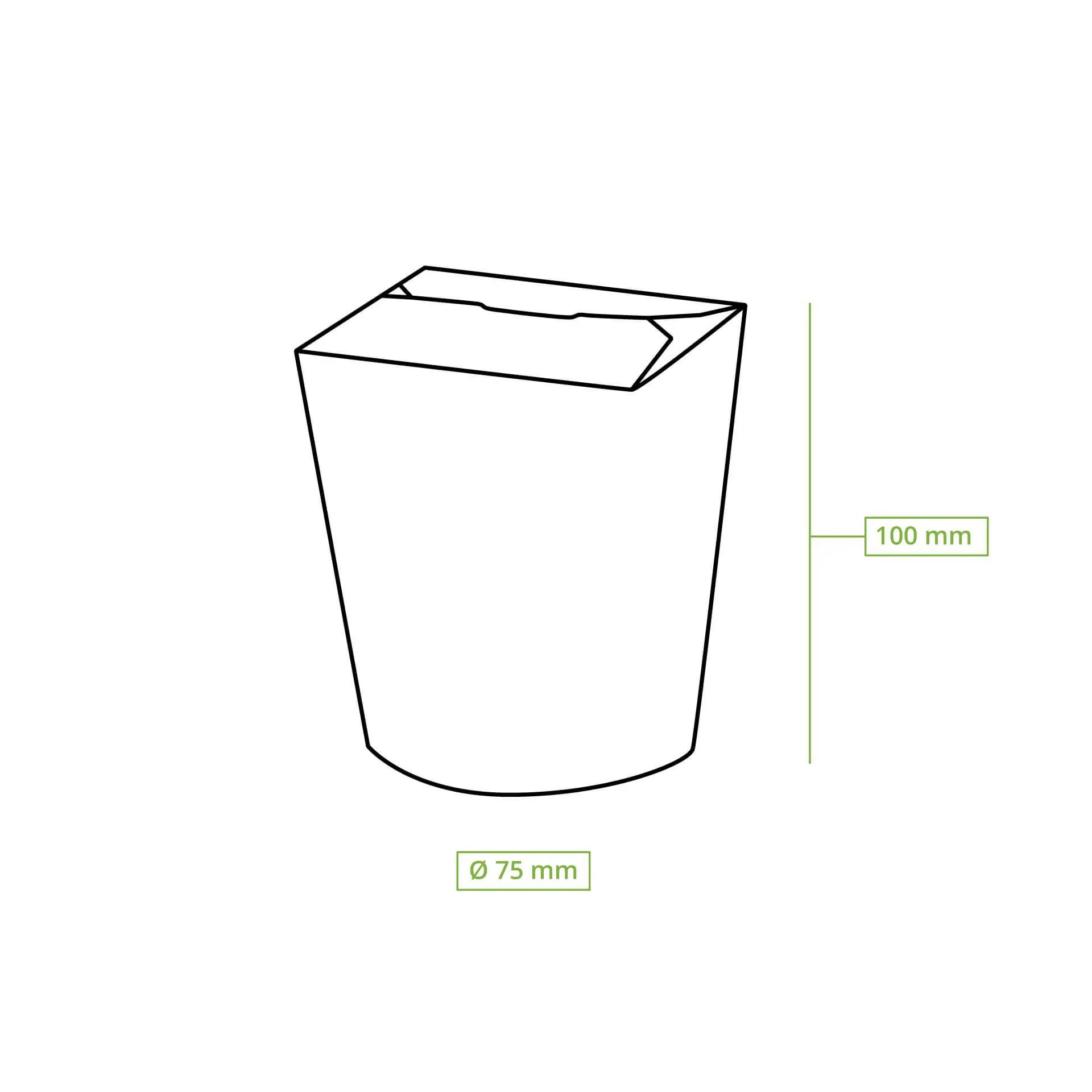 Kartonnen noedelboxen / Aziatische boxen (gecoat) 400 ml, bruin