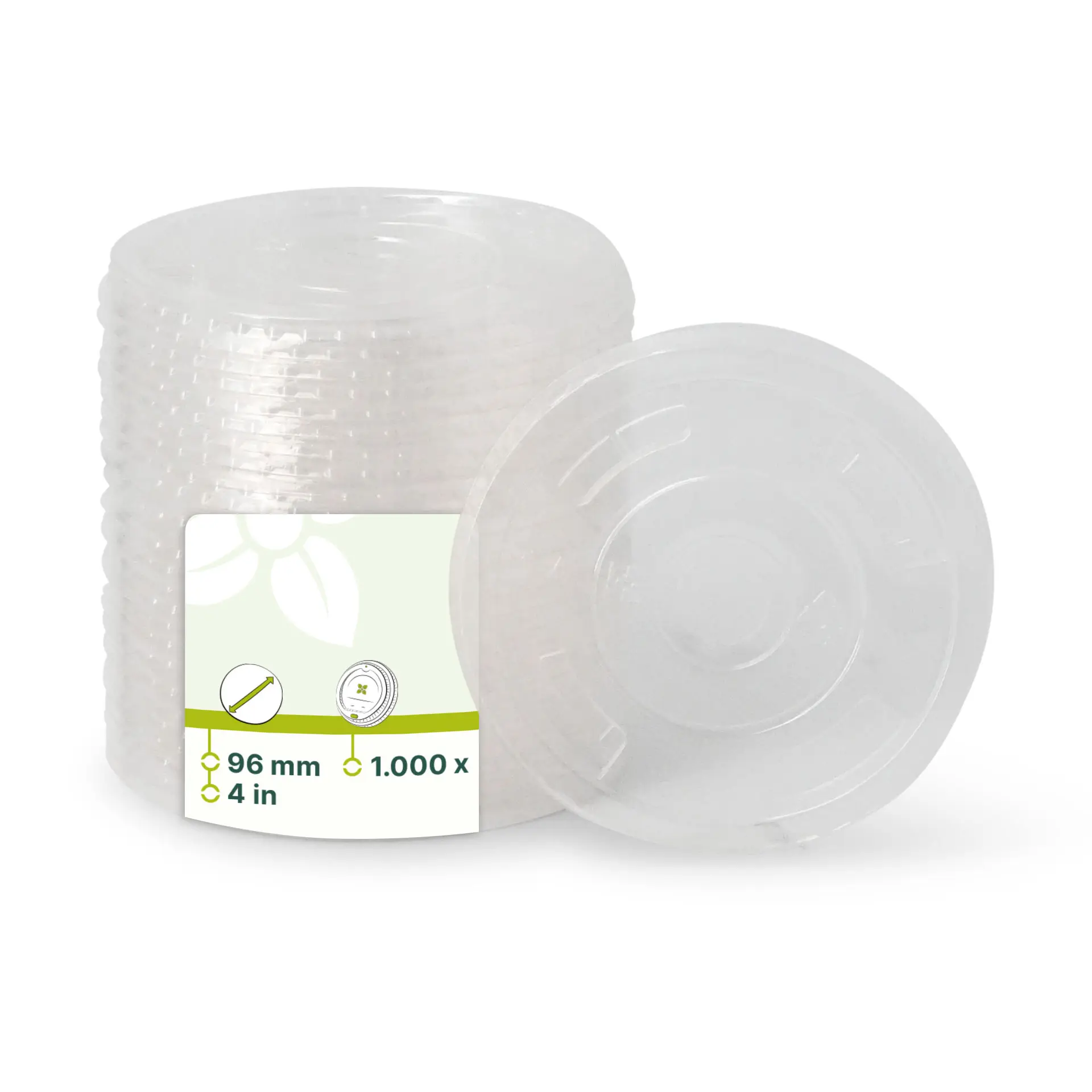 PLA plat deksel Ø 96 mm, rietgat PLA plat deksel Ø 96 mm, rietgat