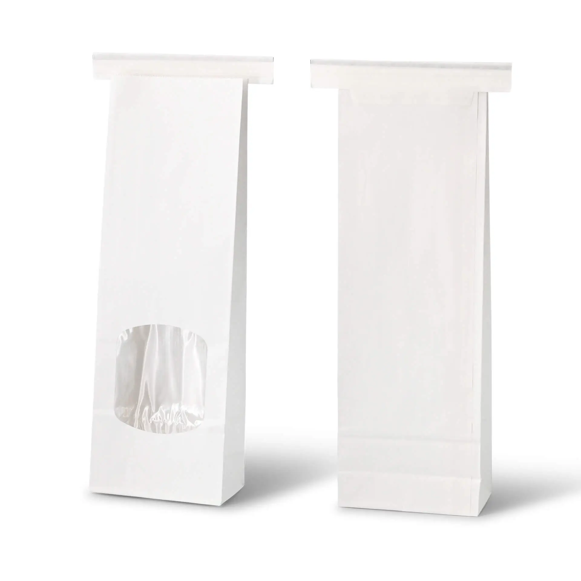 Blokbodemzakken met venster S, 9 x 4,5 x 26 cm, wit, clipband dre02700-blockbeutel-m-fenster-s-9-x-45-x-26-cm-pp-folie-weiss-clipband-kraftpapier-2