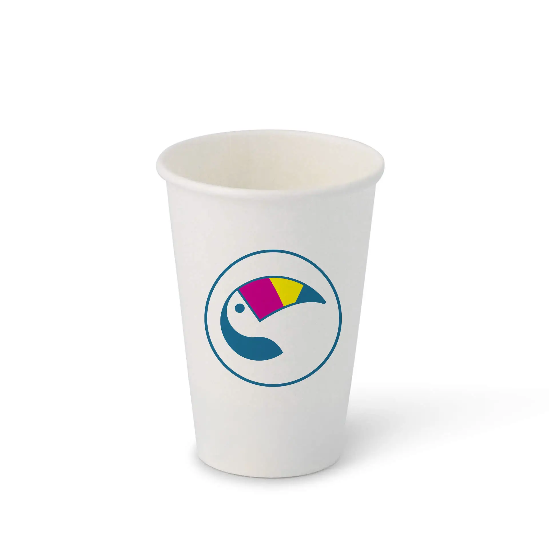 Papieren bekers met logo (enkelwandig), 200 ml / 8 oz, wit, watergedragen barrière Papieren bekers met logo (enkelwandig), 200 ml / 8 oz, wit, watergedragen barrière