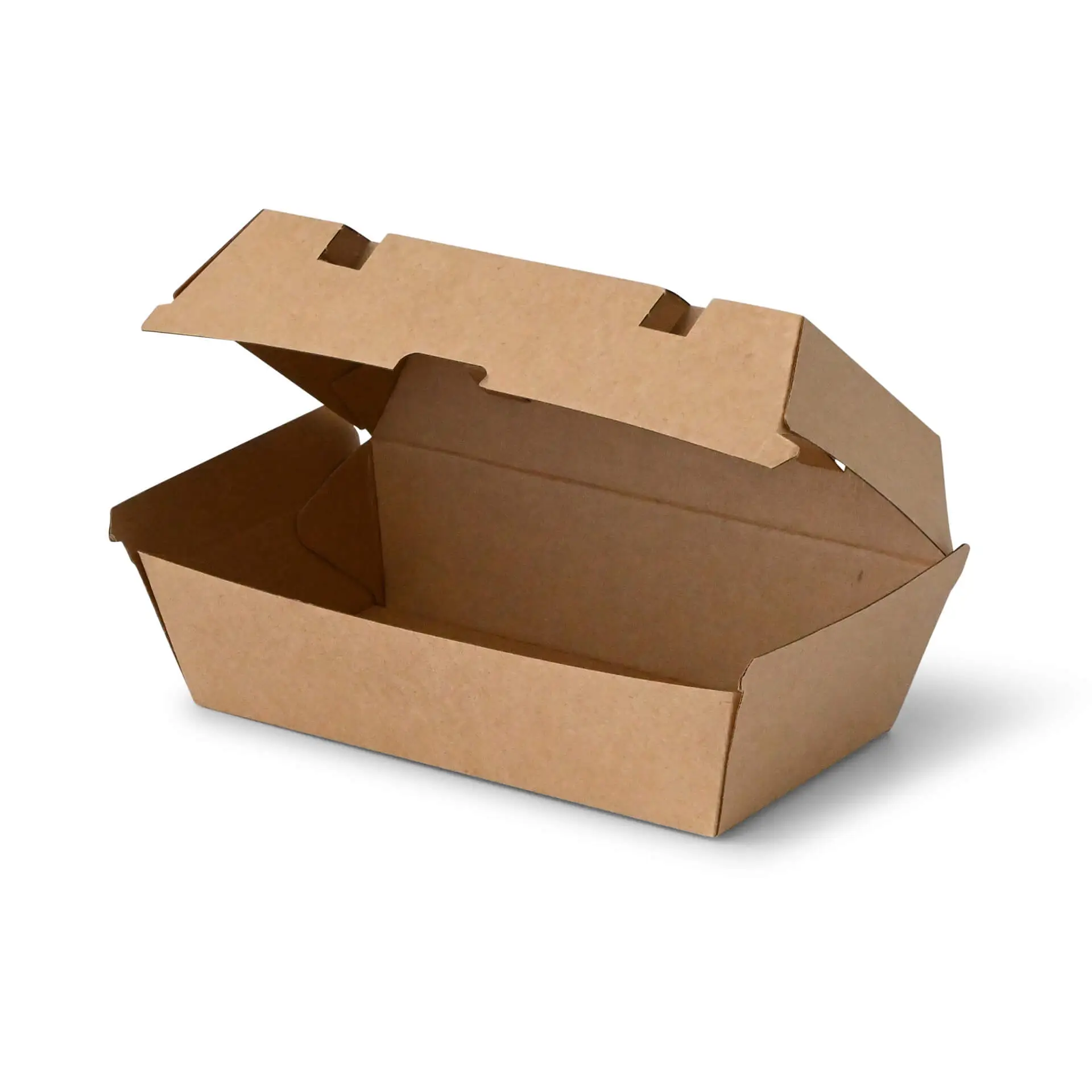 Take-away-klapdekseldozen 21,4 x 11,4 x 8,5 cm, kraftkarton Take-away-klapdekseldozen 21,4 x 11,4 x 8,5 cm, kraftkarton