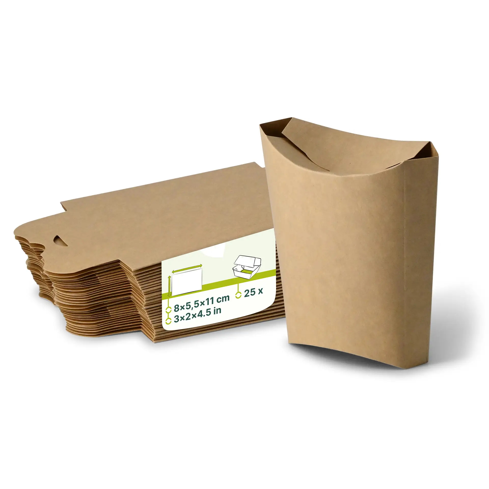 Frietdozen 8 x 5,5 x 11 cm, bruin