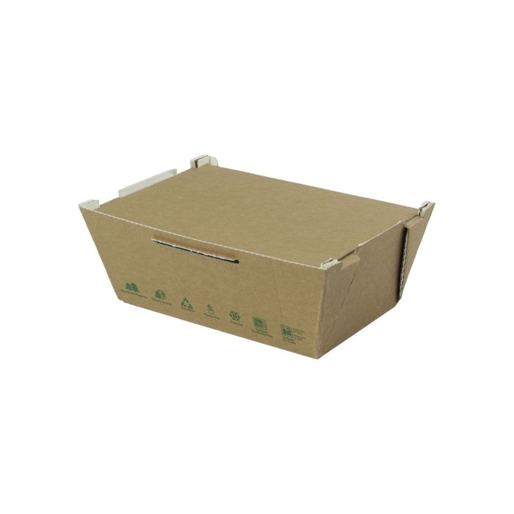 Take-away-Karton-Boxen 700 ml, hitzebeständig, braun, biobeschichtet