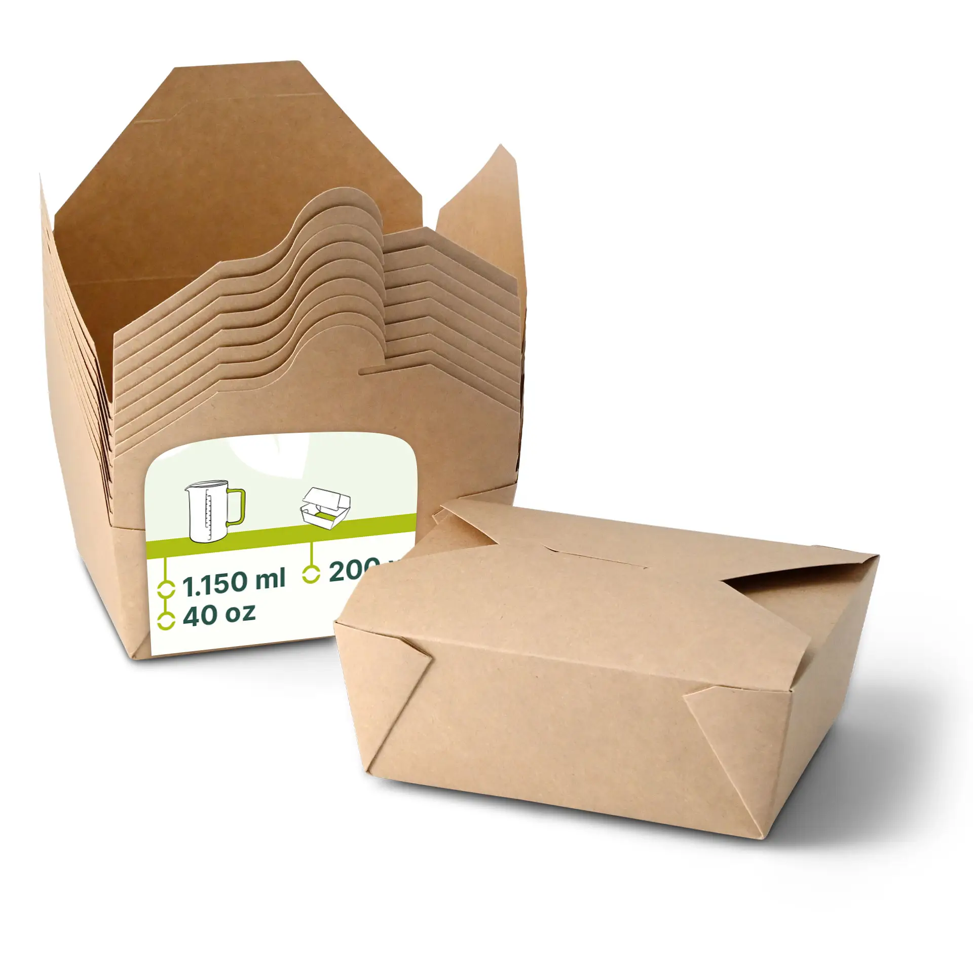 Take-away dozen (gecoat) 1150 ml, bruin
