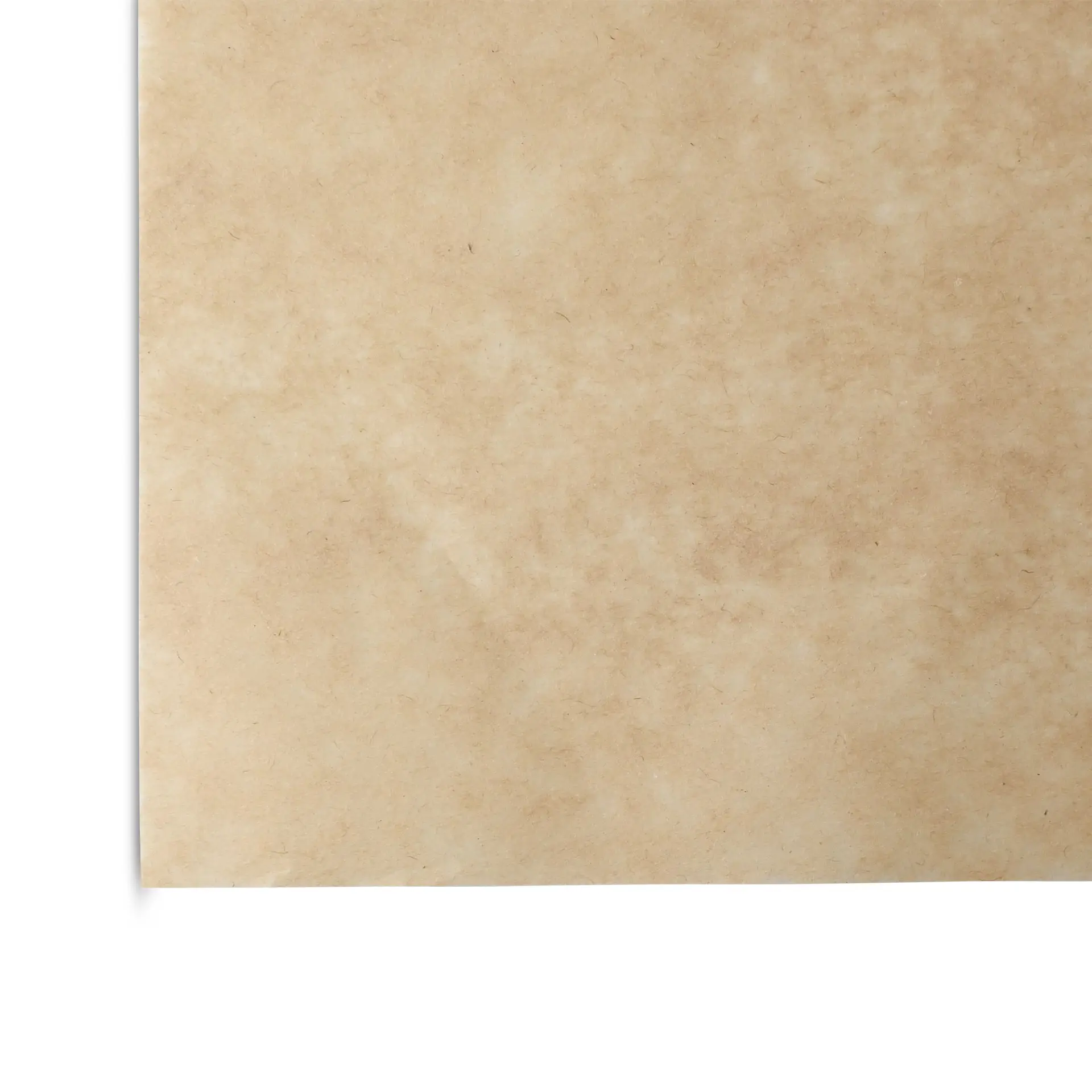 Bruin vetvrij inpakpapier, voorgesneden, 25 x 37 cm, geschikt voor warme en koude voeding.