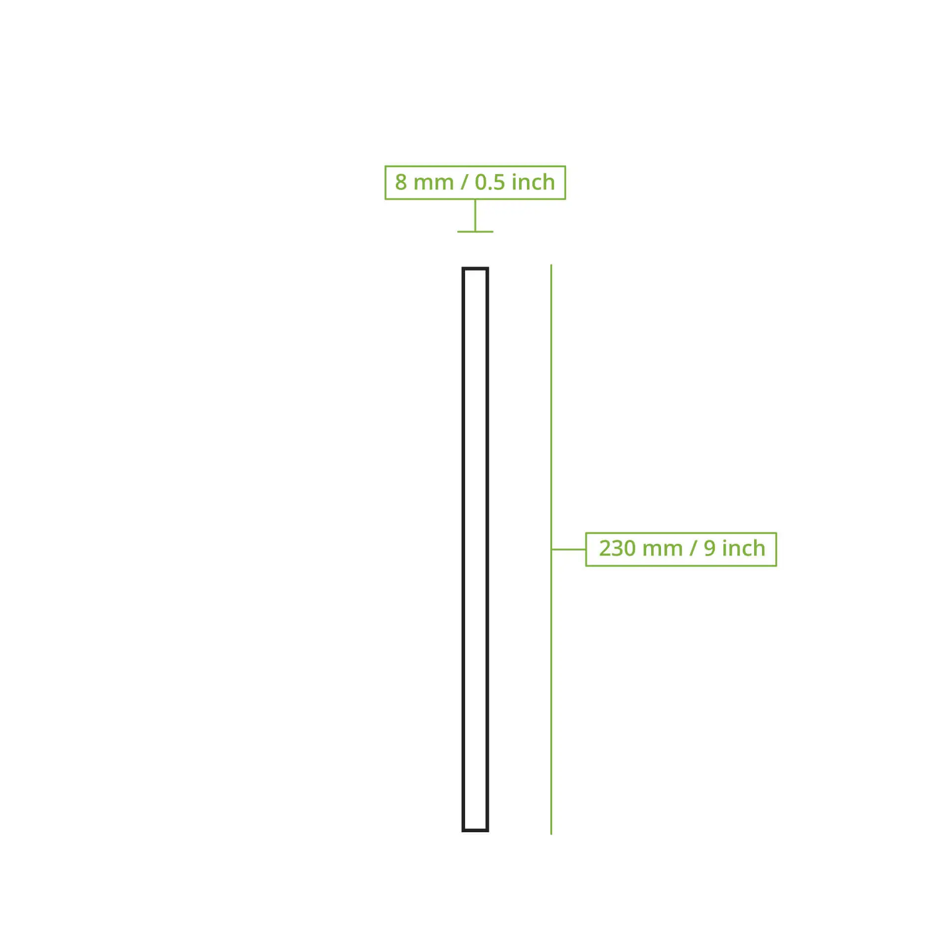 Jumbo papieren rietje 23 cm, Ø 0,8 cm, zwart, verticaal gerold