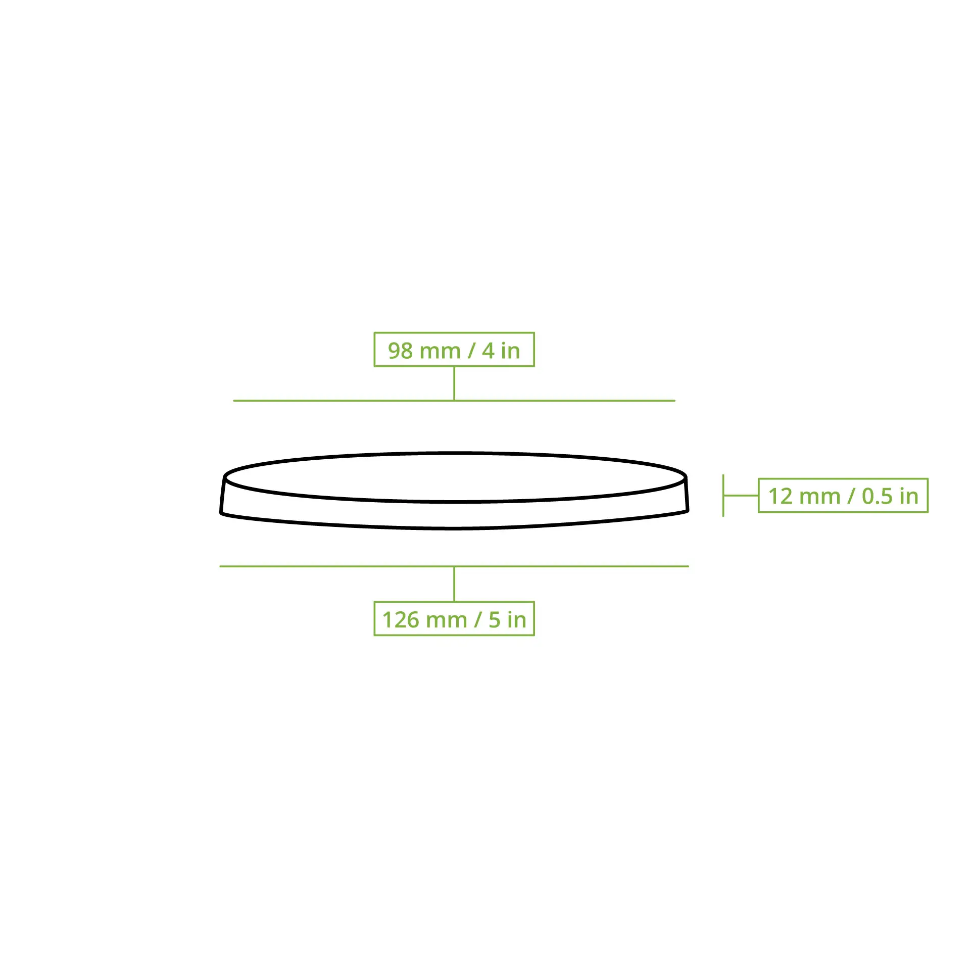 rPET deksel Ø 123 mm, rond
