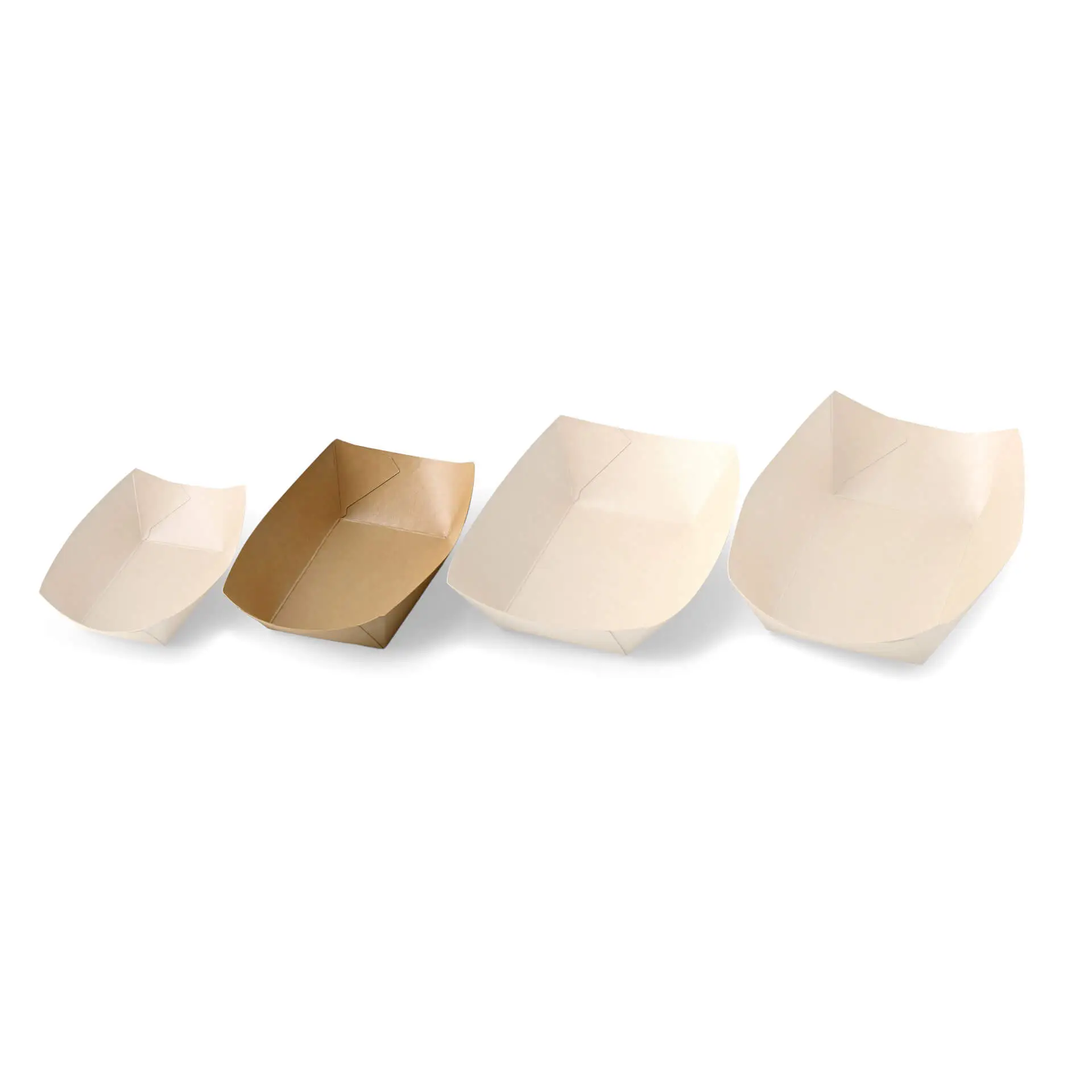 Snackbakje van karton (gecoat) 400 ml, 17 x 12,5 x 4 cm, bruin