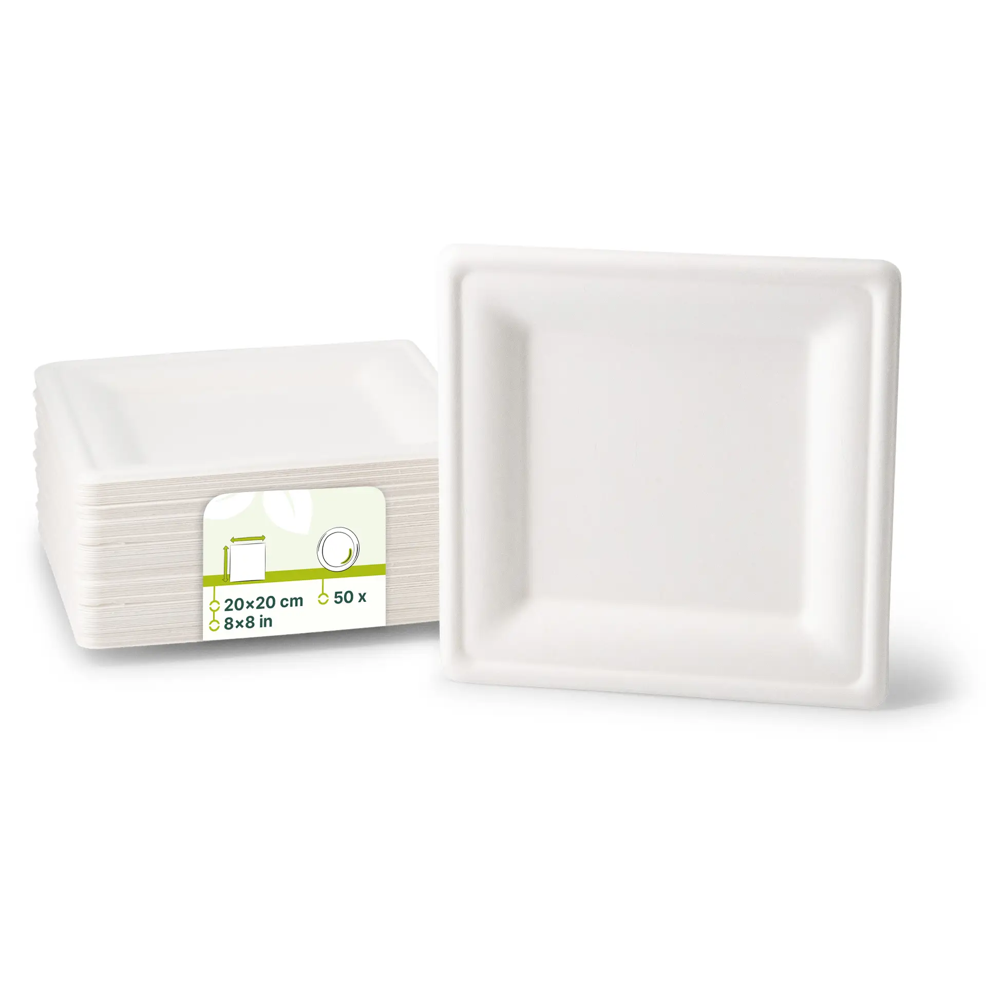 Suikerriet bord 20 x 20 cm, vierkant Suikerriet bord 20 x 20 cm, vierkant