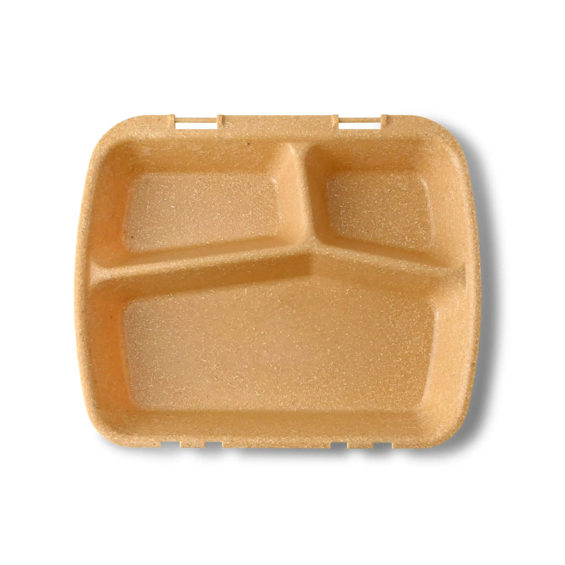 Herbruikbare menubakjes "merways Box", karamel/bruin, 24,5 x 20 x 4,5 cm, 3 vakken, HP4/3 dfc008421-mehrweg-menue-behaelter-merways-box-245-x-20-x-45-cm-3-kammern-hp43-karamell-braun-5