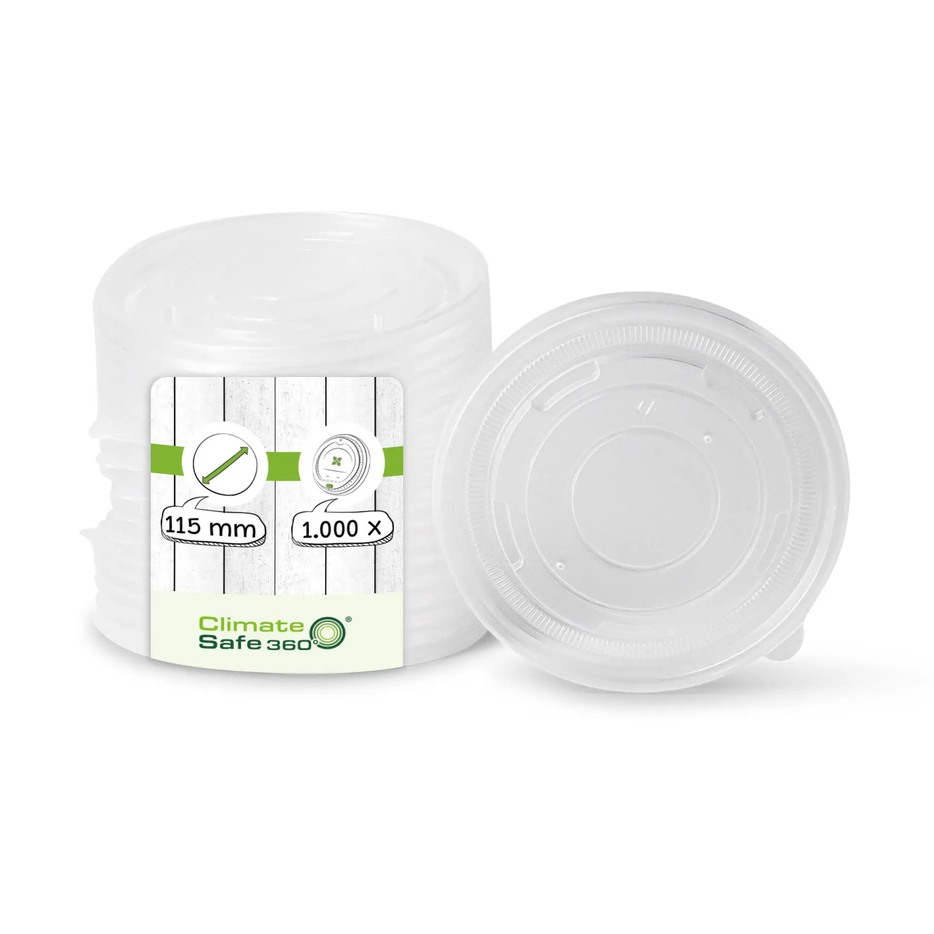Platte deksel voor universele beker 300 / 400 ml, PP, Ø 115 mm