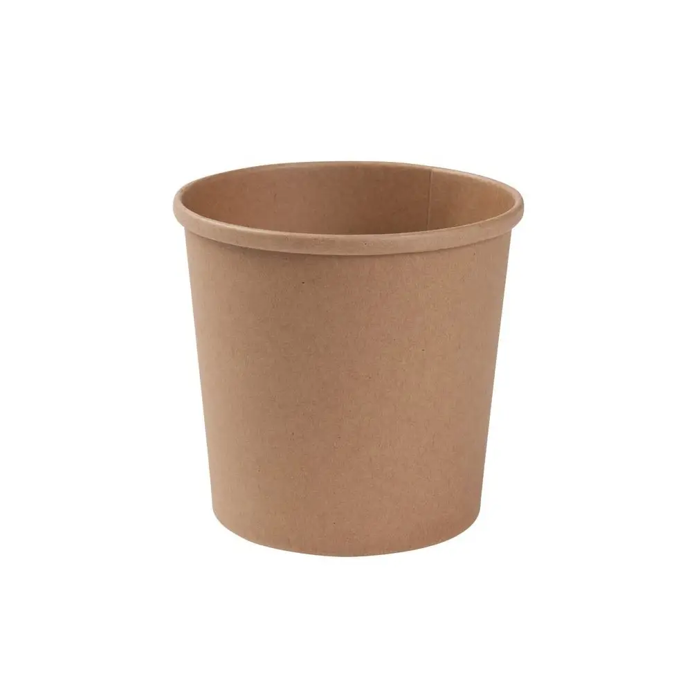Soepbeker to go van karton (Premium) 600 ml / 24 oz, Ø 115 mm, bruin