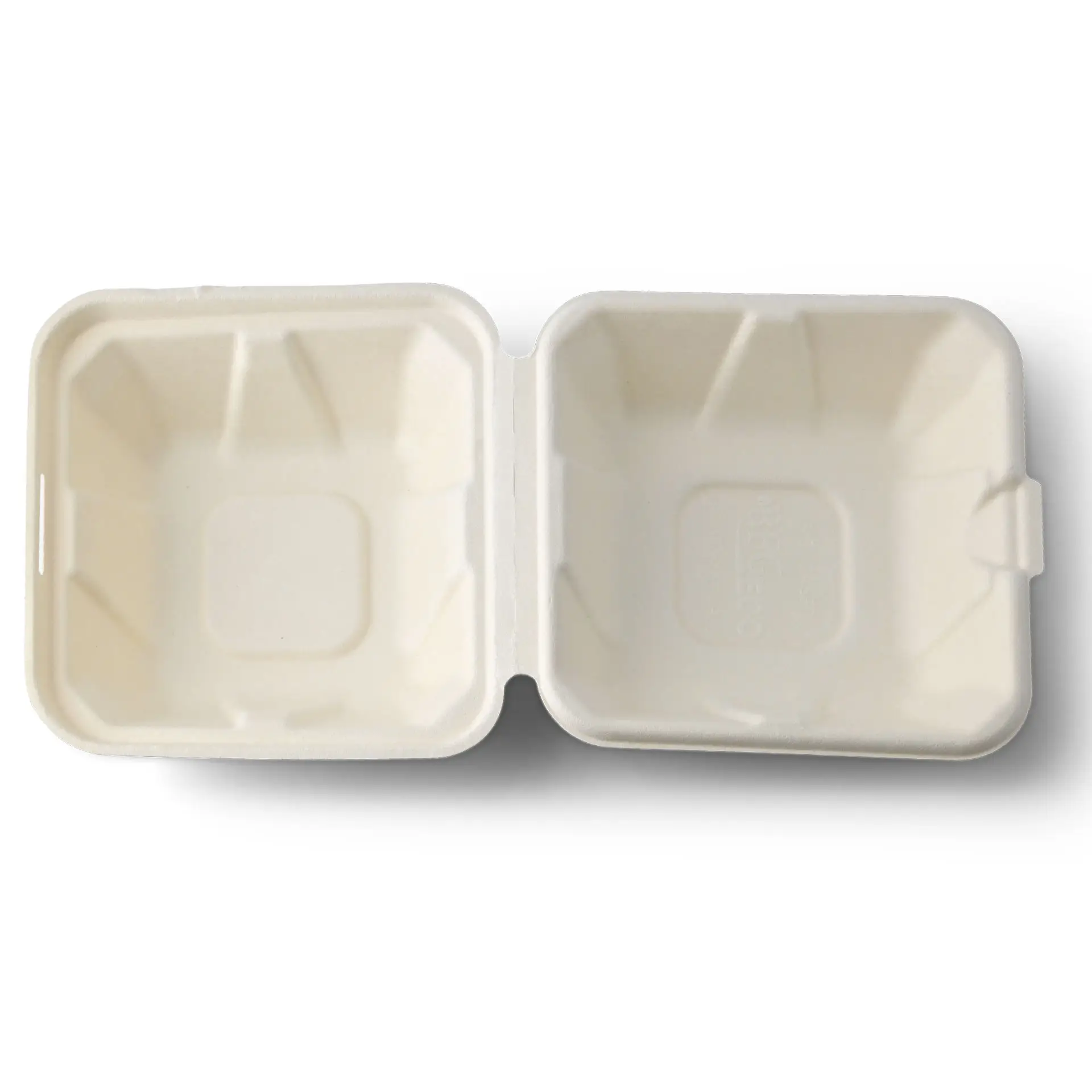 Houtvezel burger container 14,5 x 14,5 x 7 cm, vierkant
