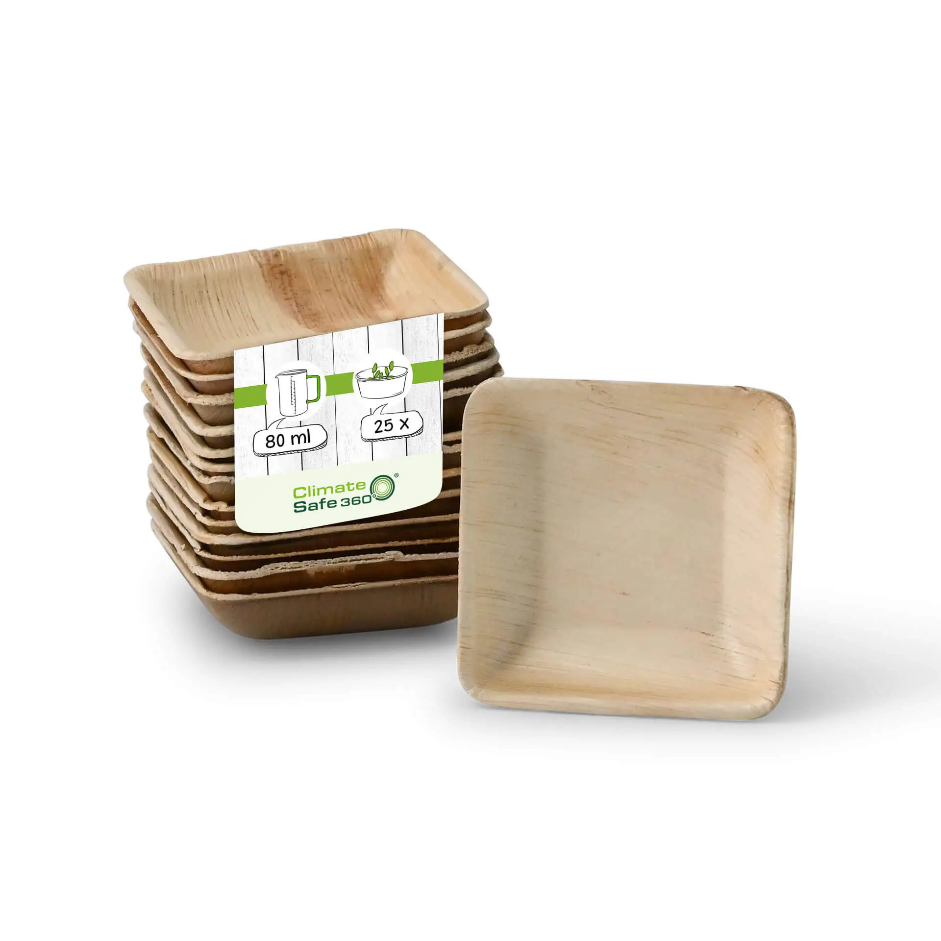 Palmblad Schoteltje "Palmware®" 80 ml, vierkant