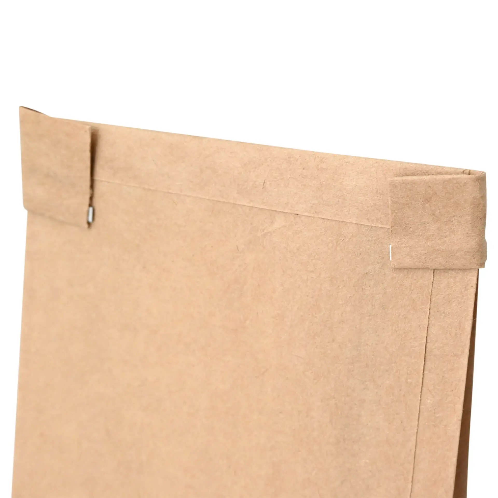 Blokbodemzakken met venster XS, 7,5 x 4,5 x 24 cm, bruin, clipband