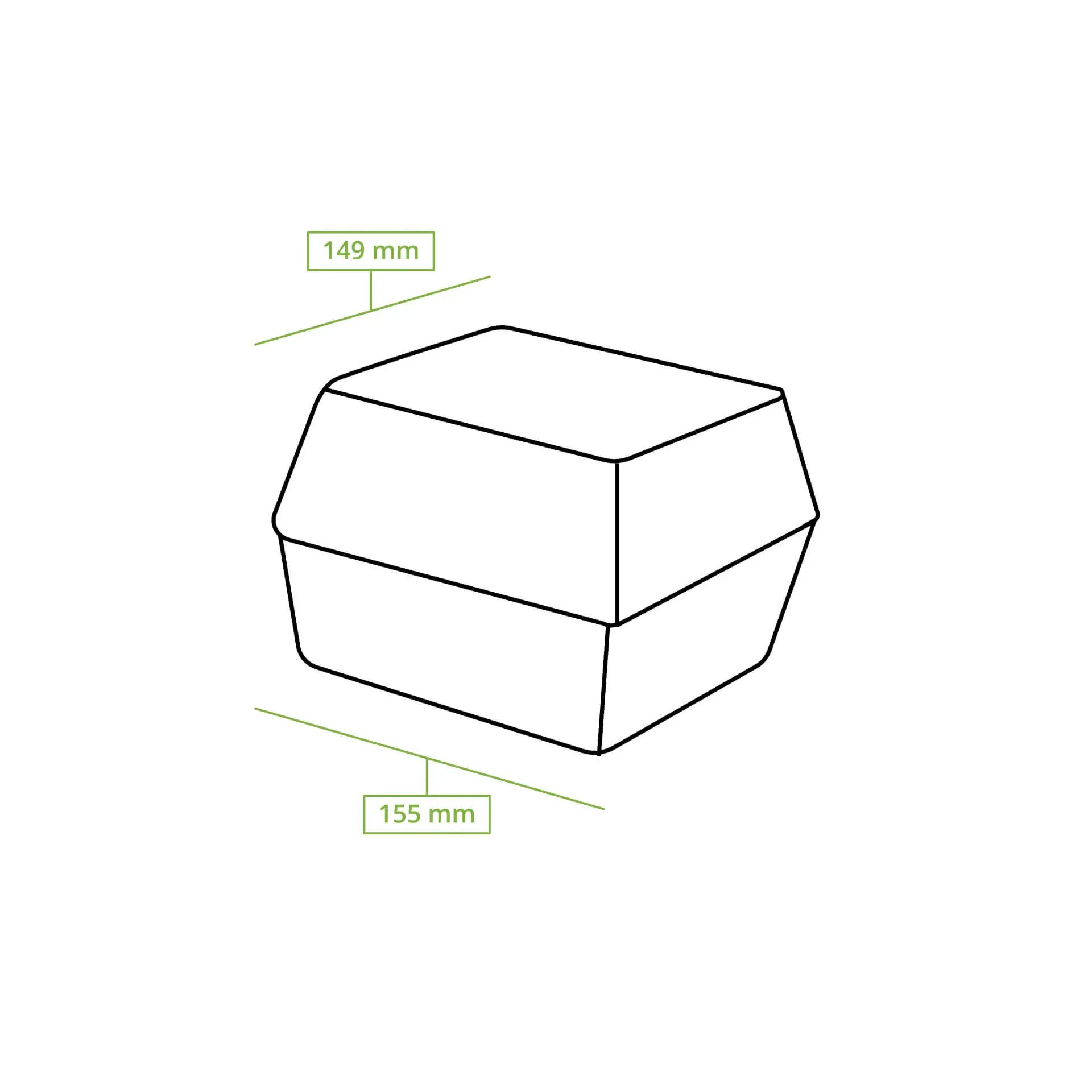 Burgerboxen van suikerriet, 15 x 15 x 8 cm, vierkant Burgerboxen van suikerriet, 15 x 15 x 8 cm, vierkant