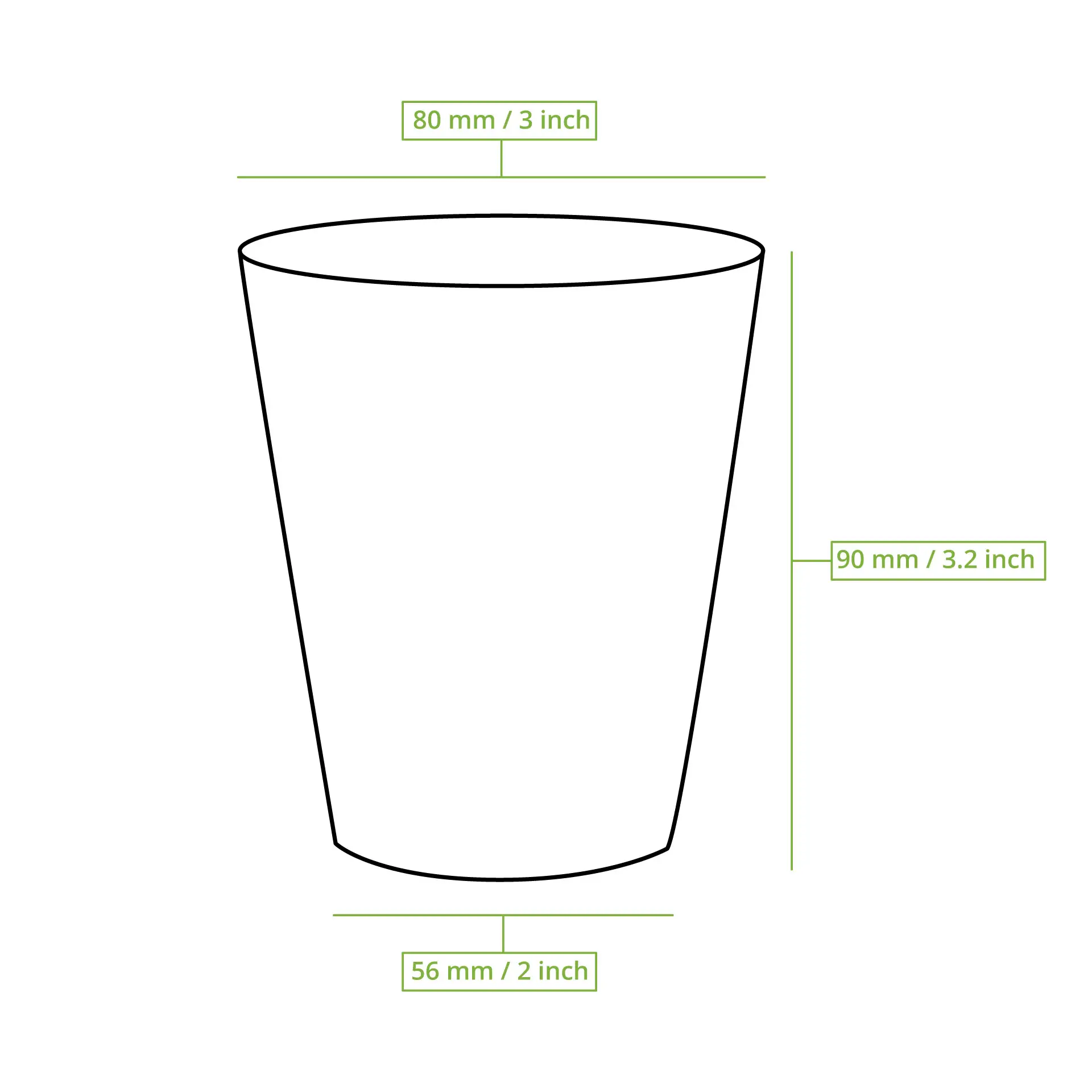 Kartonnen beker 200 ml / 8 oz, Ø 80 mm, zwart