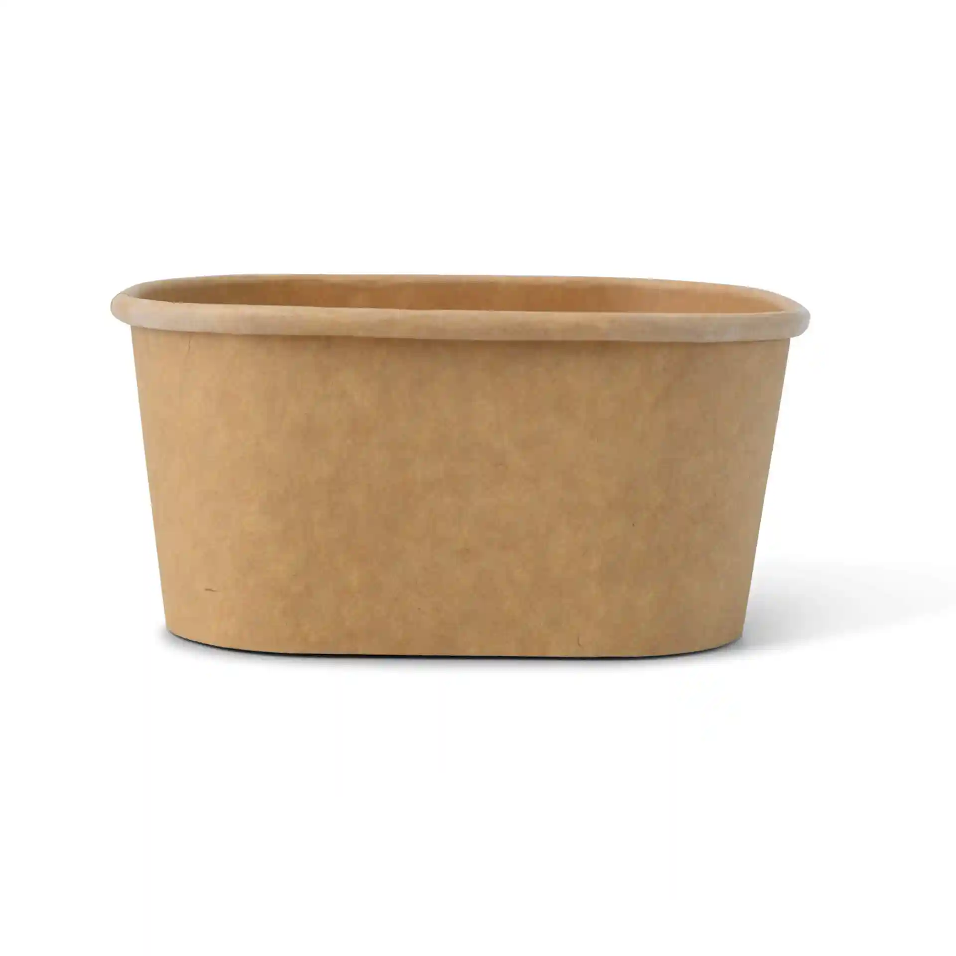 Rechthoekige bruine kartonnen voedselcontainer, volume 250 ml, afmetingen 11 x 8 x 5 cm.