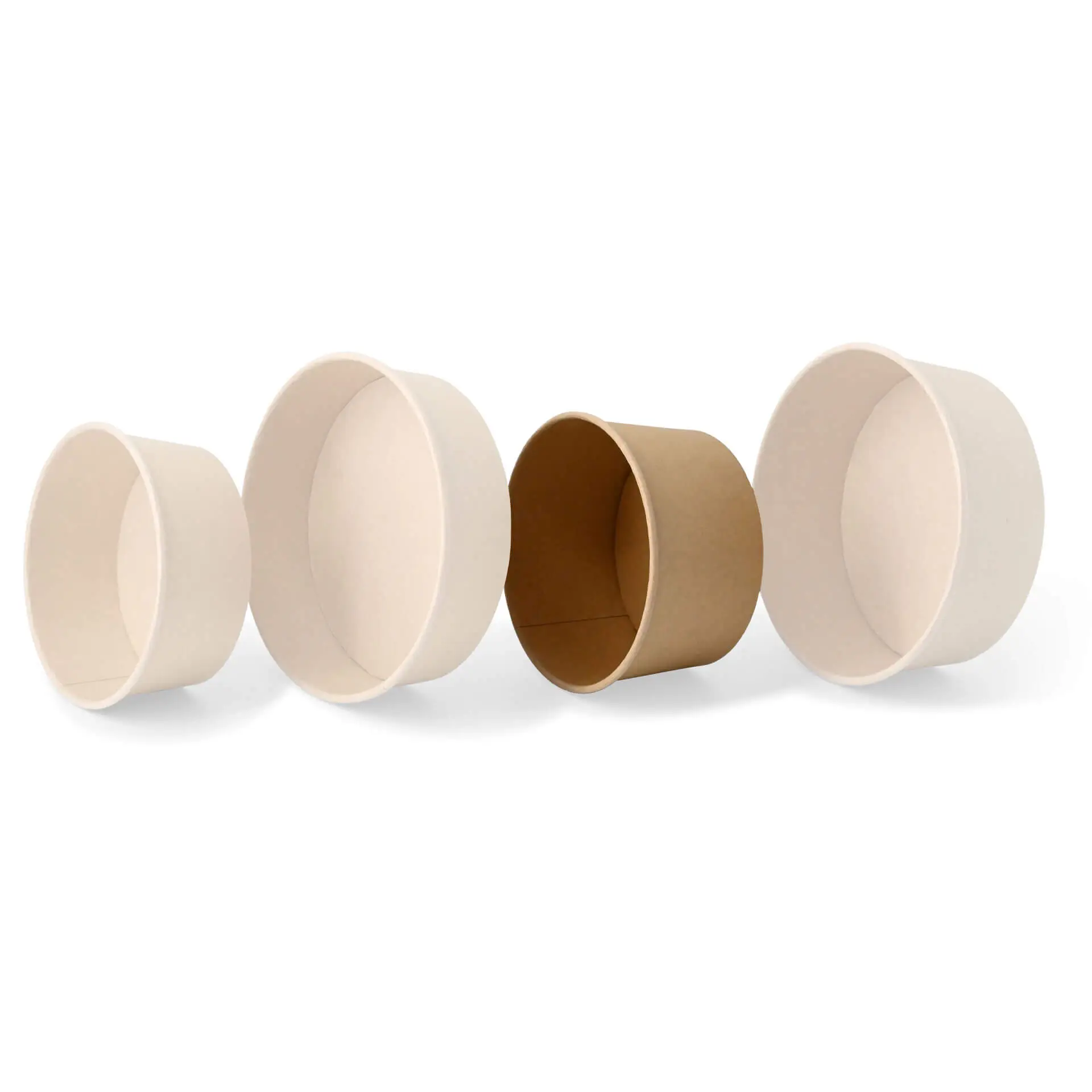 Kartonnen schalen (gecoat) / Bowl, 800 ml, Ø 150 mm, bruin, rond (1000 ml maximale inhoud)