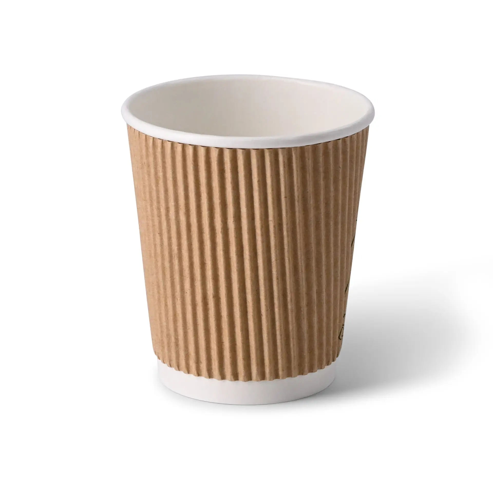 Ribbelbeker / Koffiebeker to go 200 ml/ 8 oz, Ø 80 mm, kraft dhd049251-riffelbecher-coffee-to-go-becher-200-ml-8-oz-80-mm-braun-innen-weiss-1