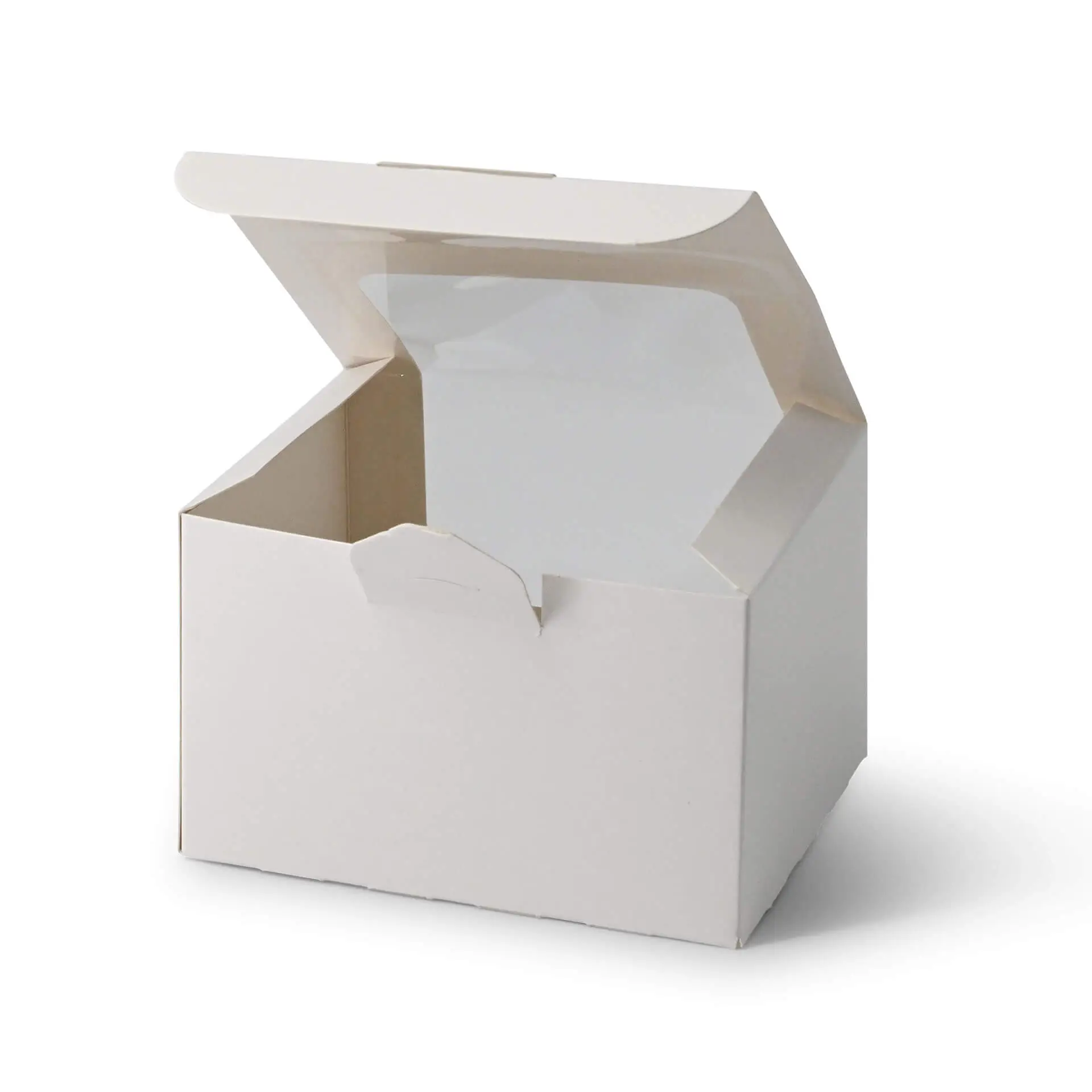 Patisserie verpakkingen 13 x 11 x 8 cm, cellulose-venster, wit