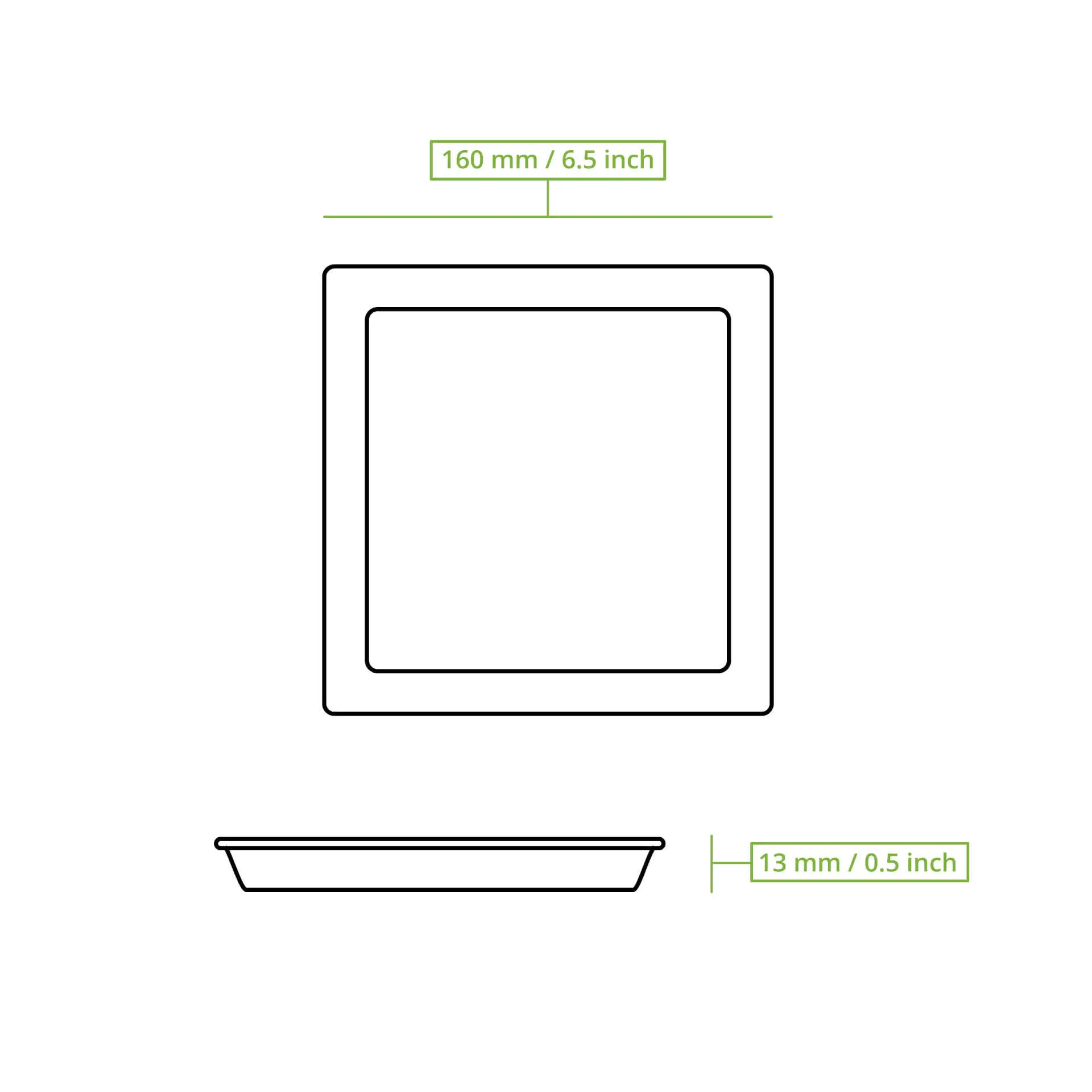 Vierkante suikerriet borden, 16 x 16 cm Vierkante suikerriet borden, 16 x 16 cm