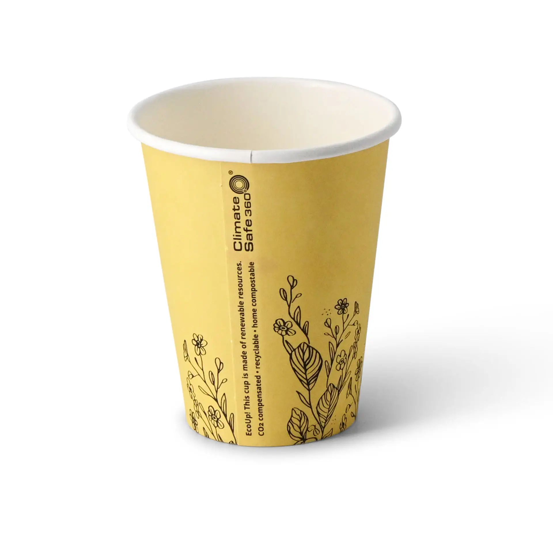 Kartonnen bekers lente "Bloemen" 200 ml / 8 oz, Ø 80 mm, geel dhd04110-pappbecher-fruehling-blumen-200-ml-8-oz-80-mm-gelb-2