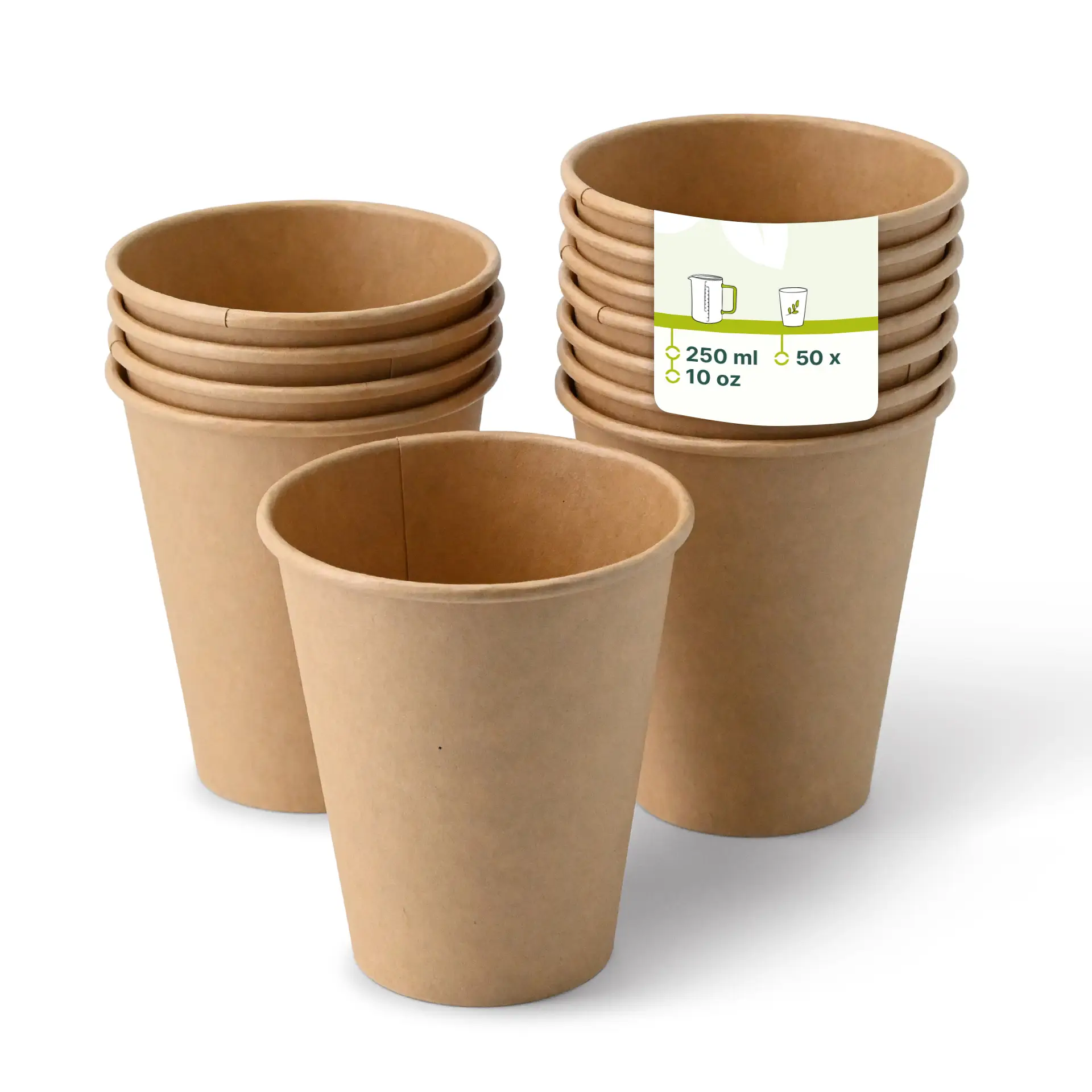 Kartonnen beker 250 ml / 10 oz, Ø 90 mm, ongebleekt dhd045131-pappbecher-250-ml-10-oz-90-mm-ungebleicht