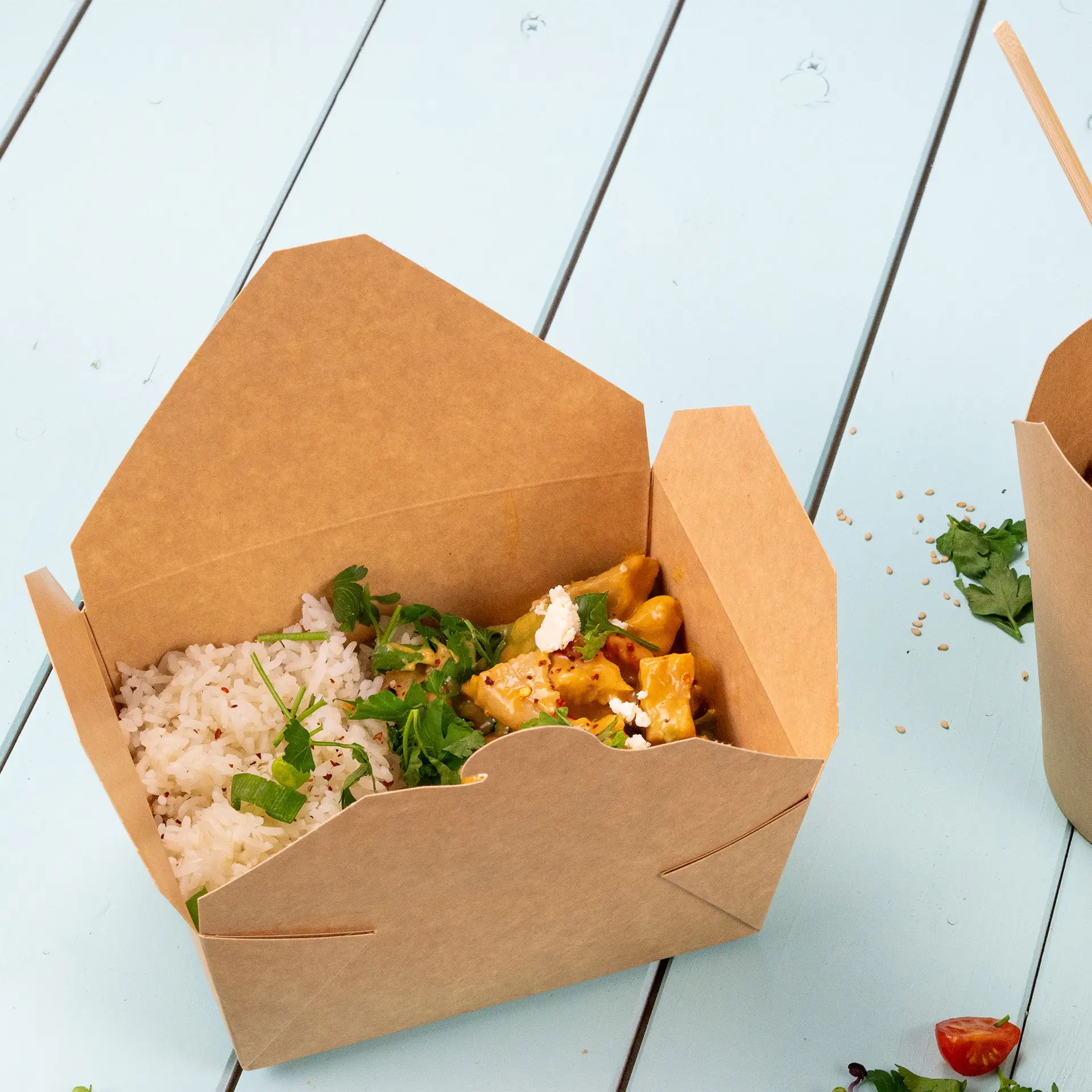 Takeaway kartonnen dozen 1200 ml, kraft
