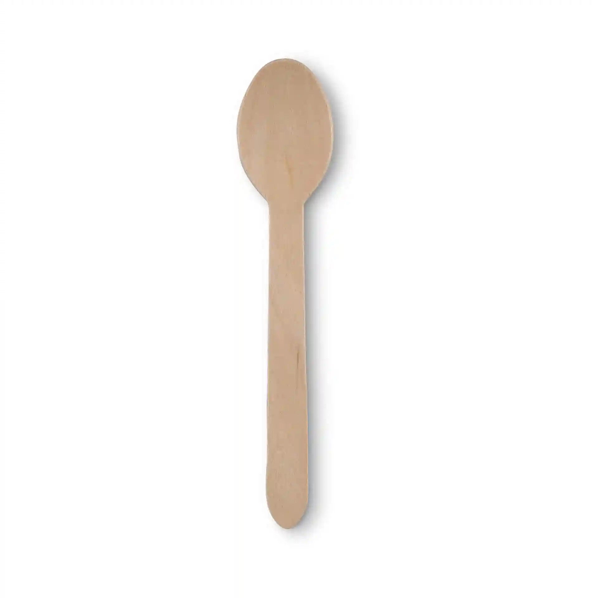 Houten lepel van 16 cm lang, bruin van kleur, gemaakt van hout met bio-coating.