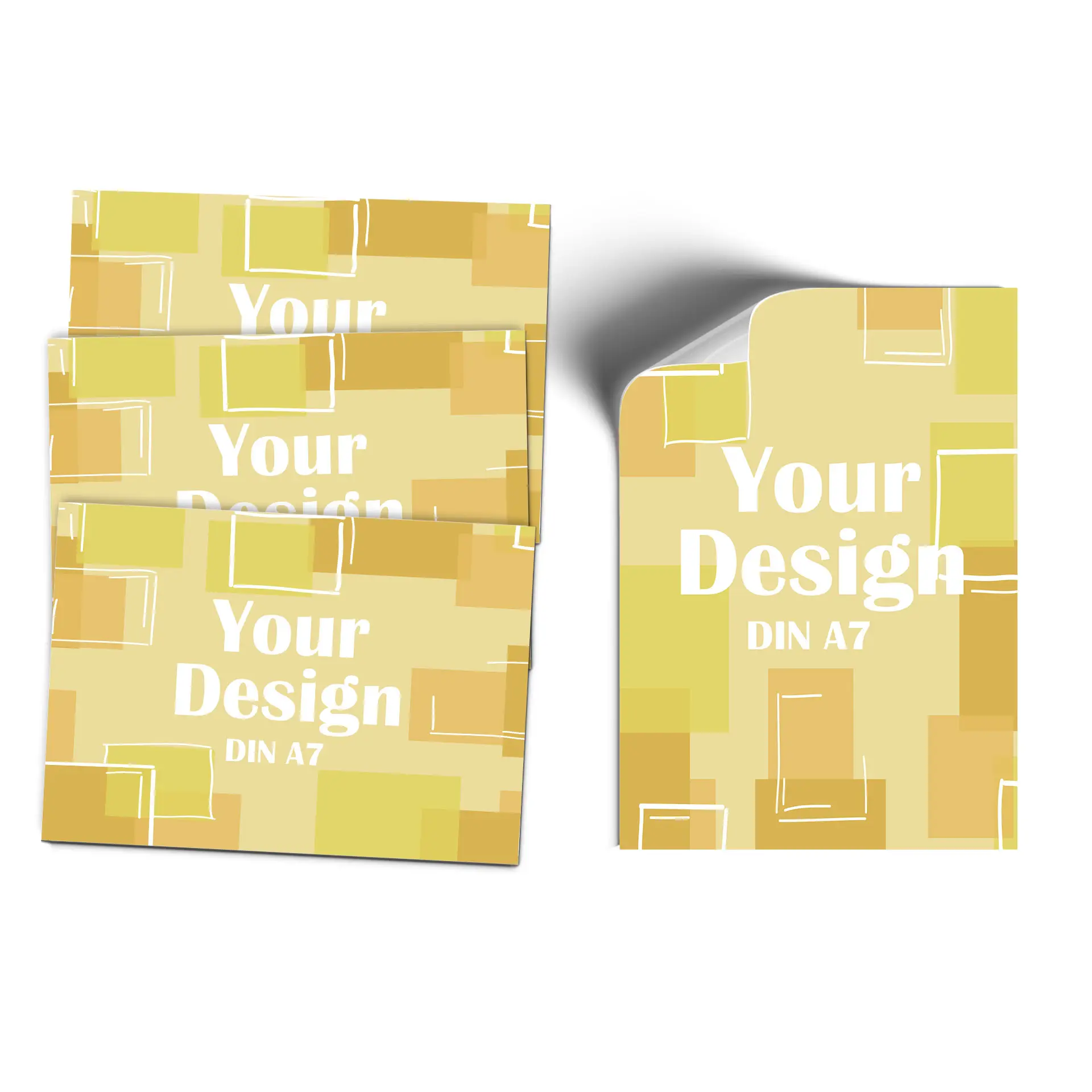 Een paarse sticker met een witte cirkelvormige afbeelding en afgeronde hoeken, met een formaat van 105x74 mm.