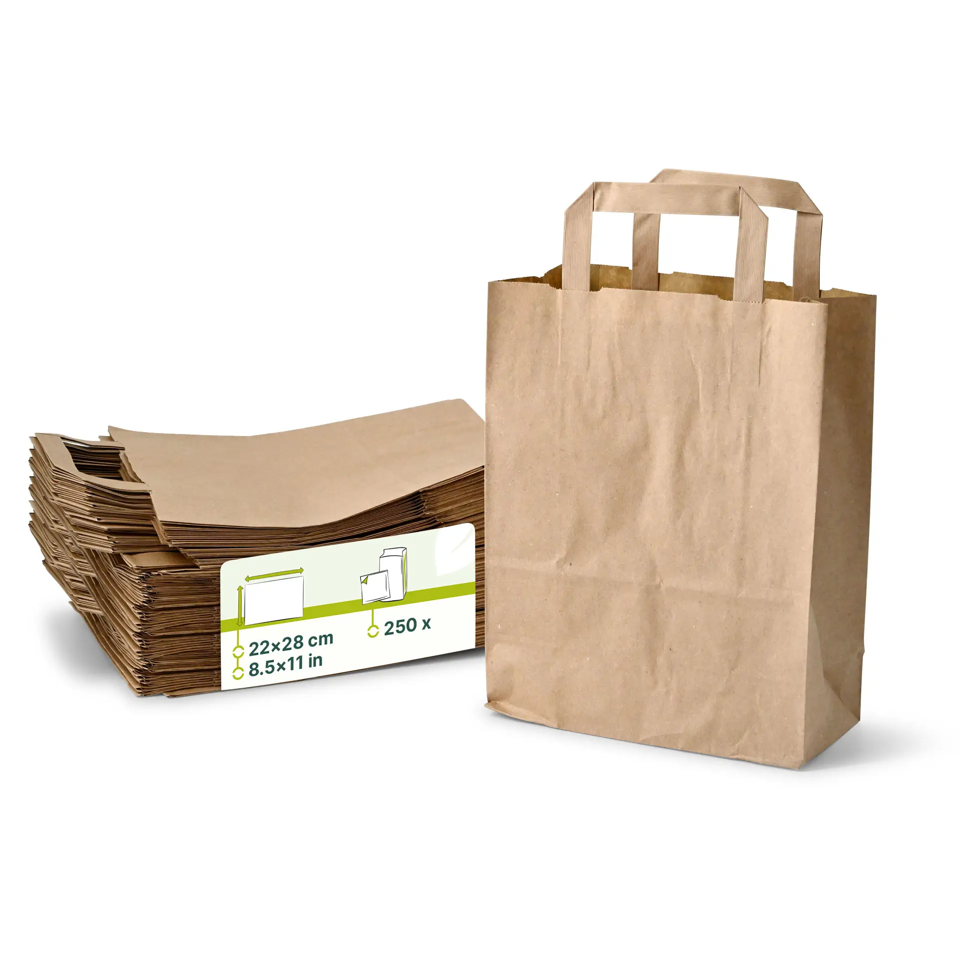 Draagtassen van gerecycled papier (22 × 10 × 28 cm) Draagtassen van gerecycled papier (22 × 10 × 28 cm)