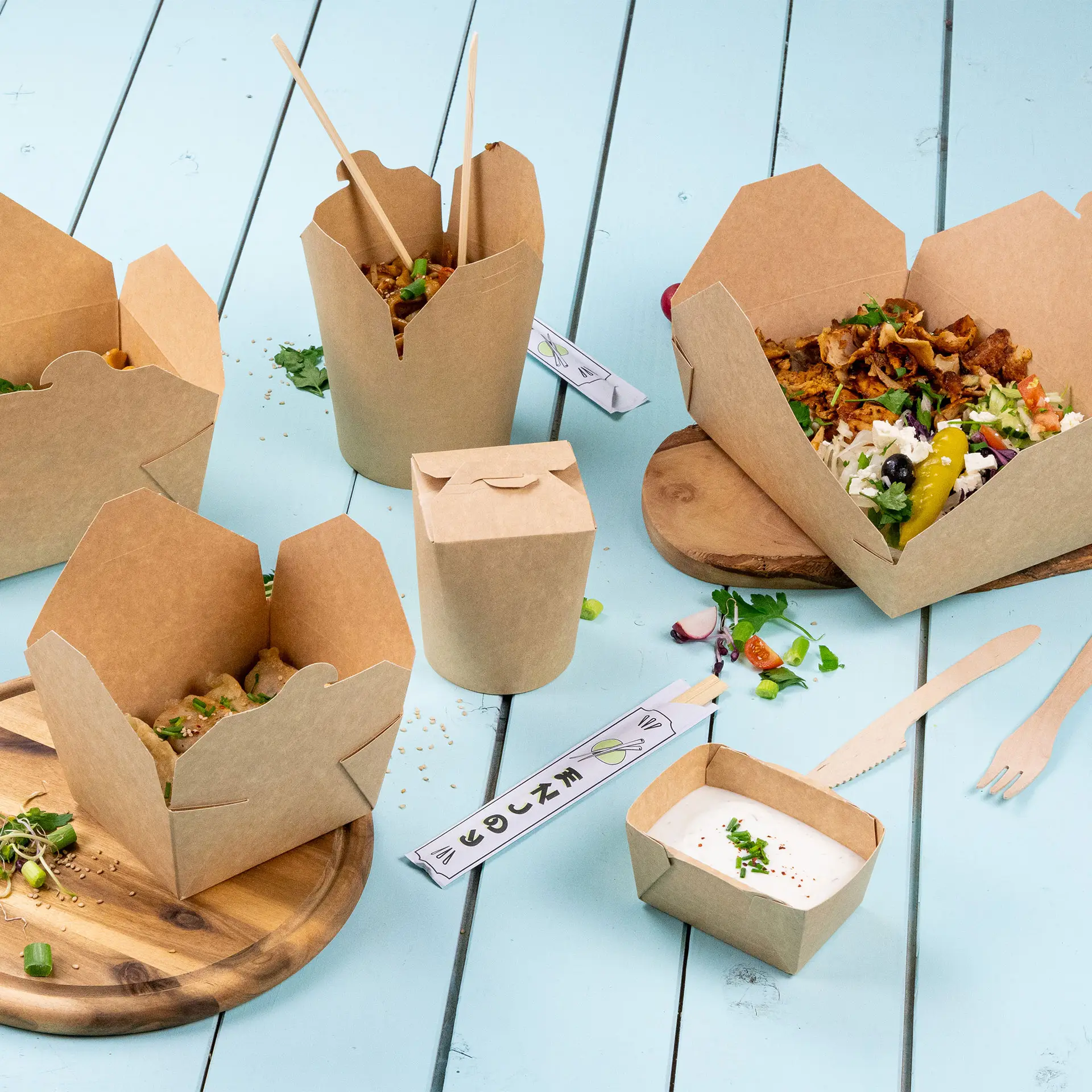 Kartonnen doos take away 1150 ml, bruin