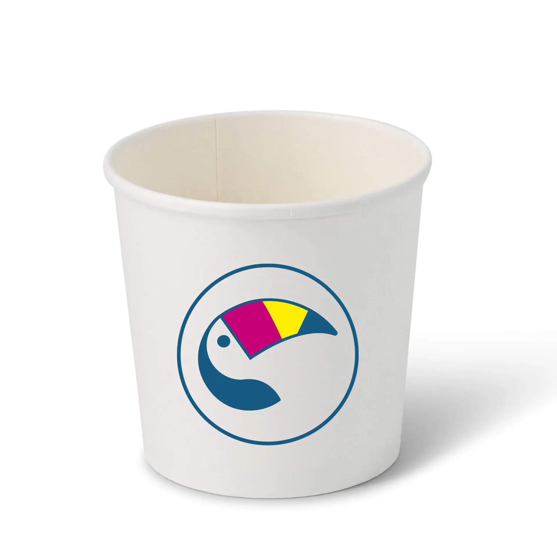 Soepbeker to go bedrukken, wit, 800 ml, Ø 115 mm, PE-gecoat