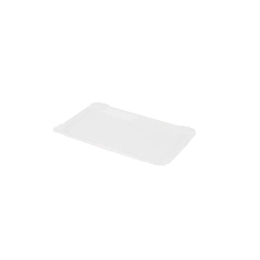 Pappteller 13 x 20 cm, weiß, rechteckig