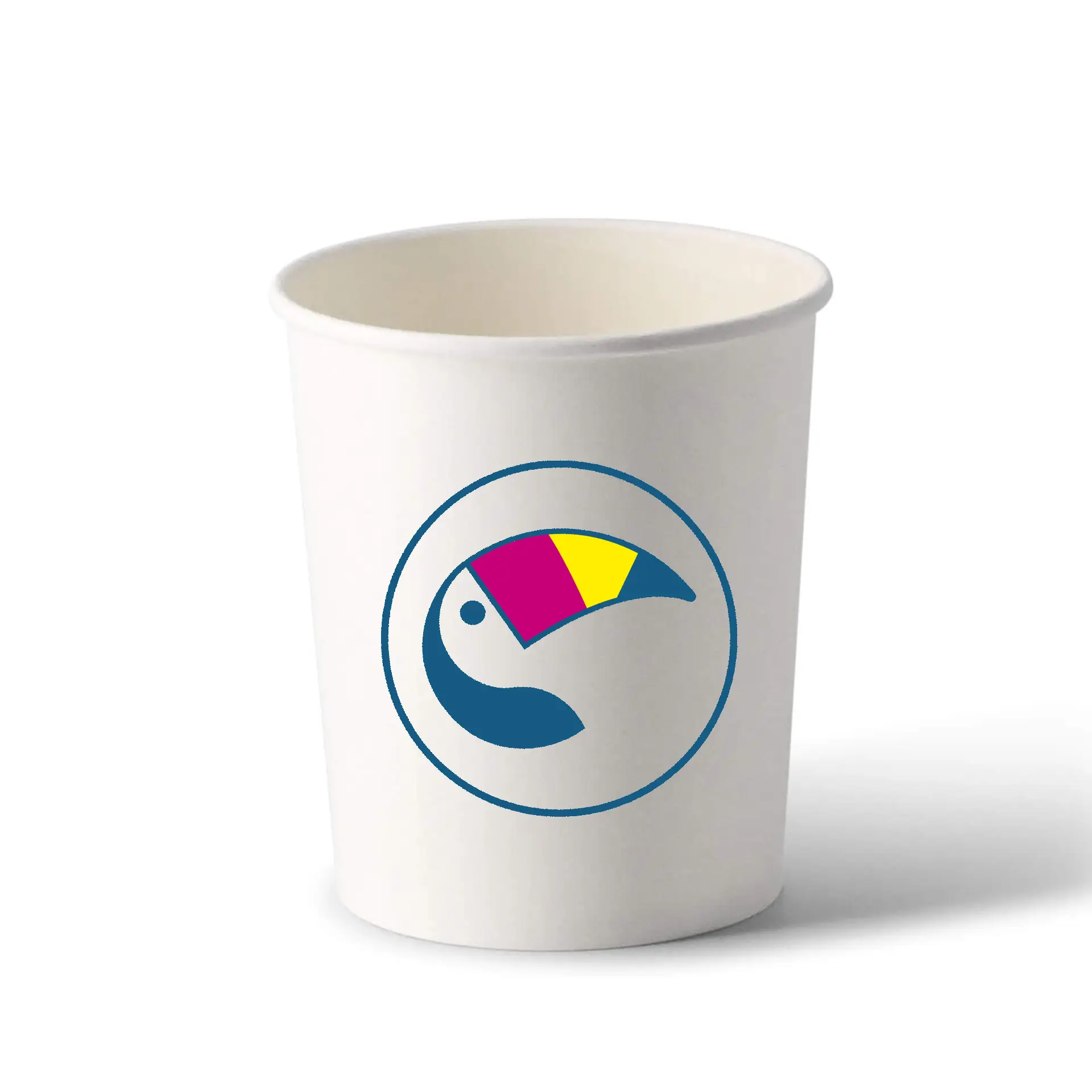 Soepbeker to go bedrukken, wit, 600 ml, Ø 115 mm, PE-gecoat