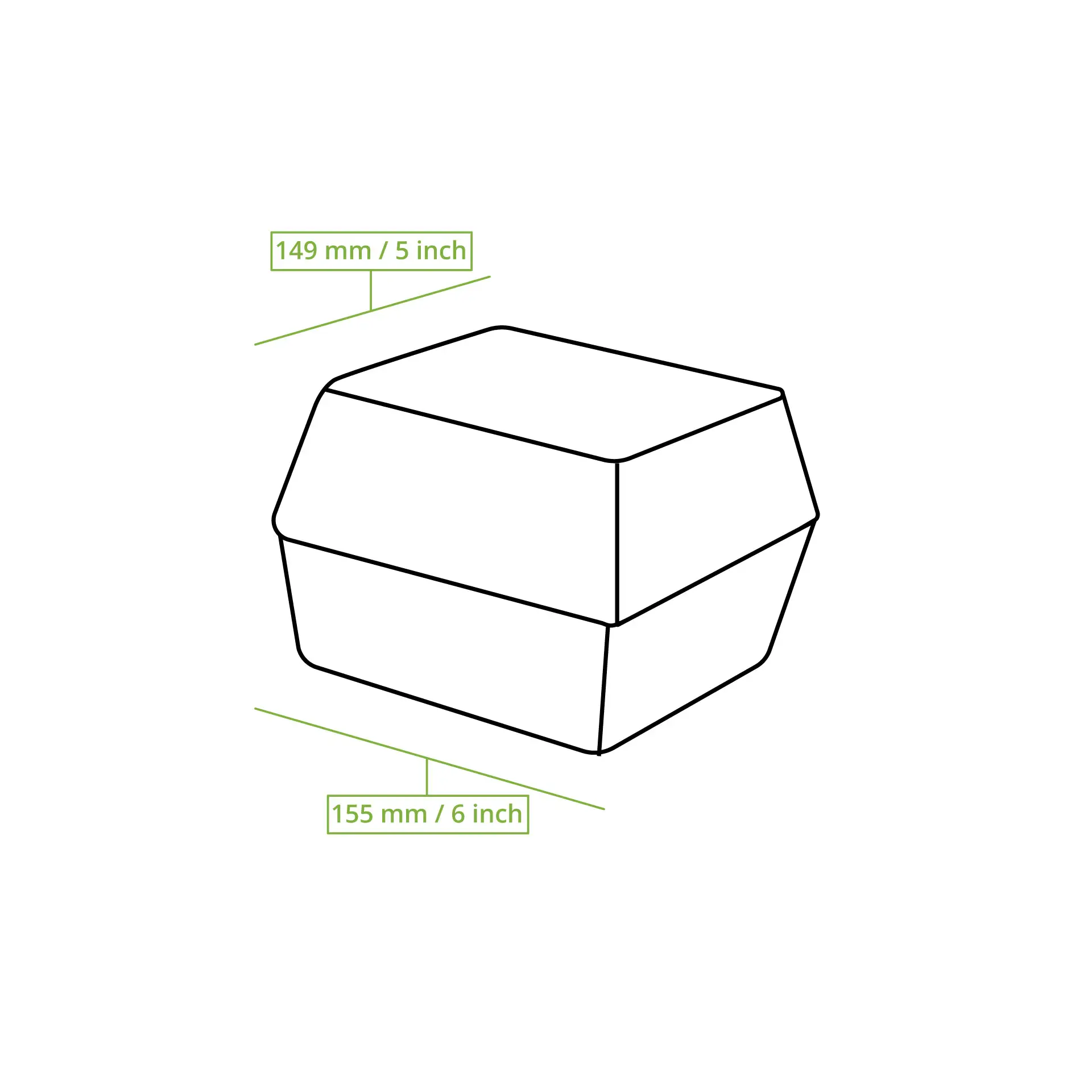 Burgerbox van suikerriet, 15 x 15 x 8 cm, vierkant Burgerbox van suikerriet, 15 x 15 x 8 cm, vierkant