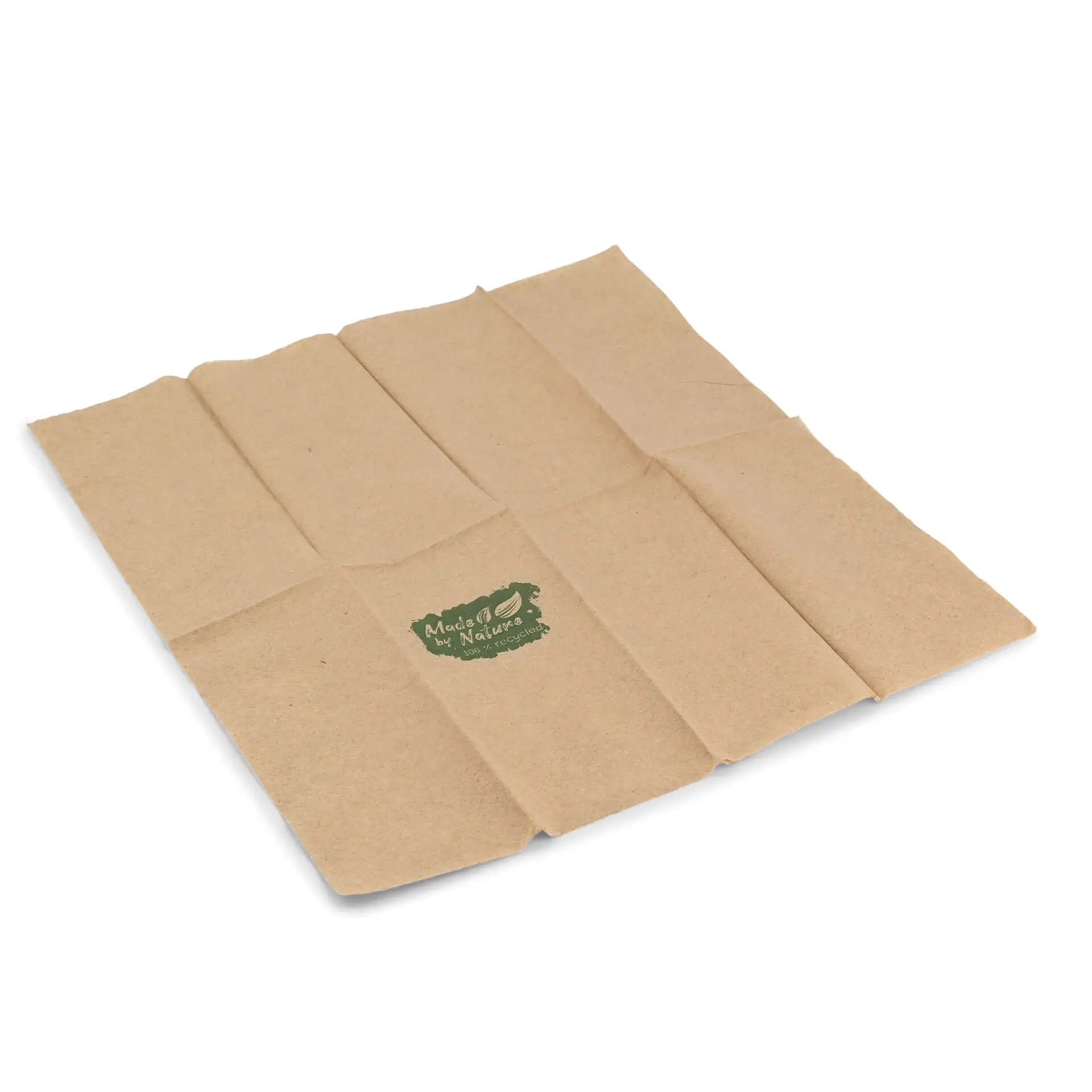 Servetten van gerecycled papier 32,5 x 32,5 cm, 2-laags, 1/8 vouw, ongebleekt, "Made by Nature" dse028121-servietten-aus-recyceltem-papier-325-x-325-cm-2-lagig-18-falz-ungebleicht-made-by-nature-2