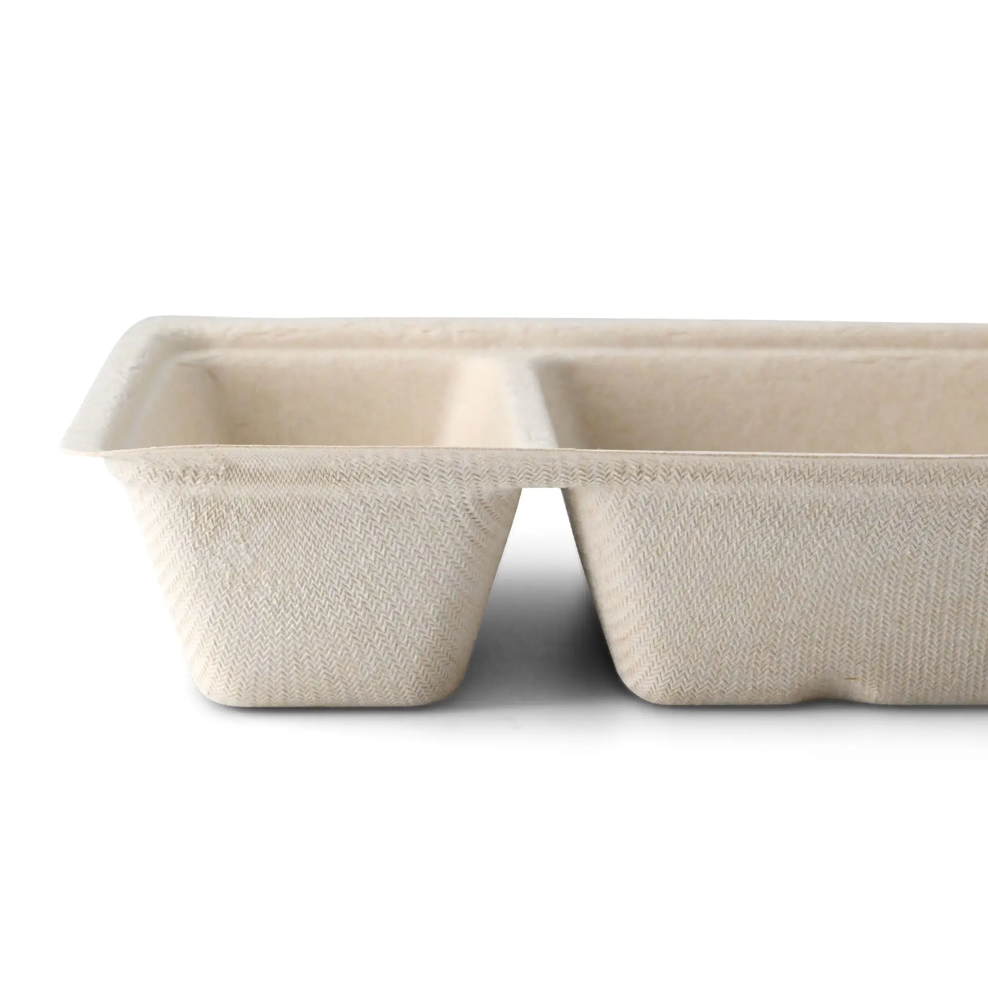 Patatbakje van suikerriet, 2 vakken, 12 x 20 x 3,5 cm